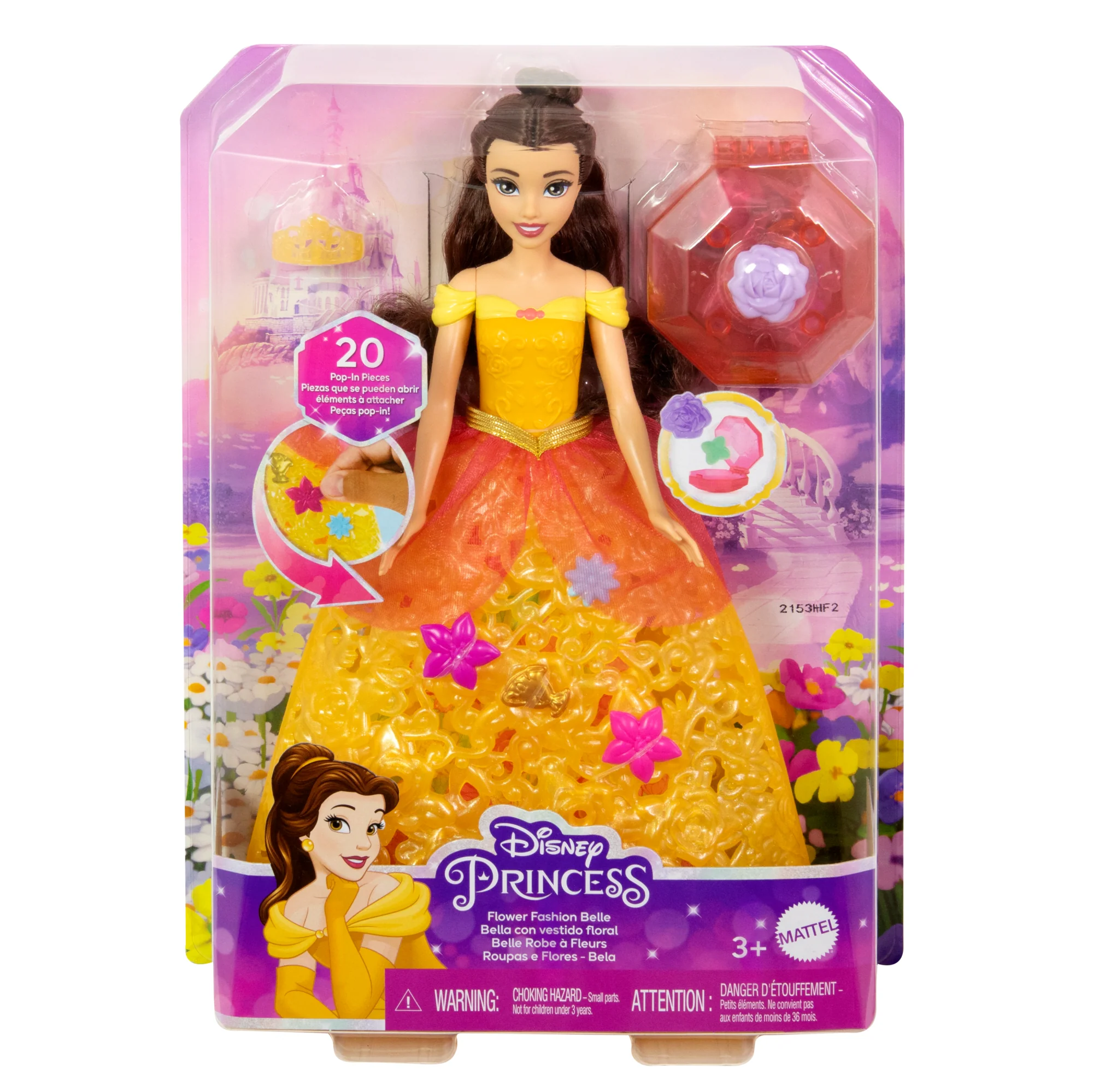 Disney Princesses - Poupée Belle Robe À Fleurs Avec 20 Breloques - Poupée - 3 Ans Et + - Image 6