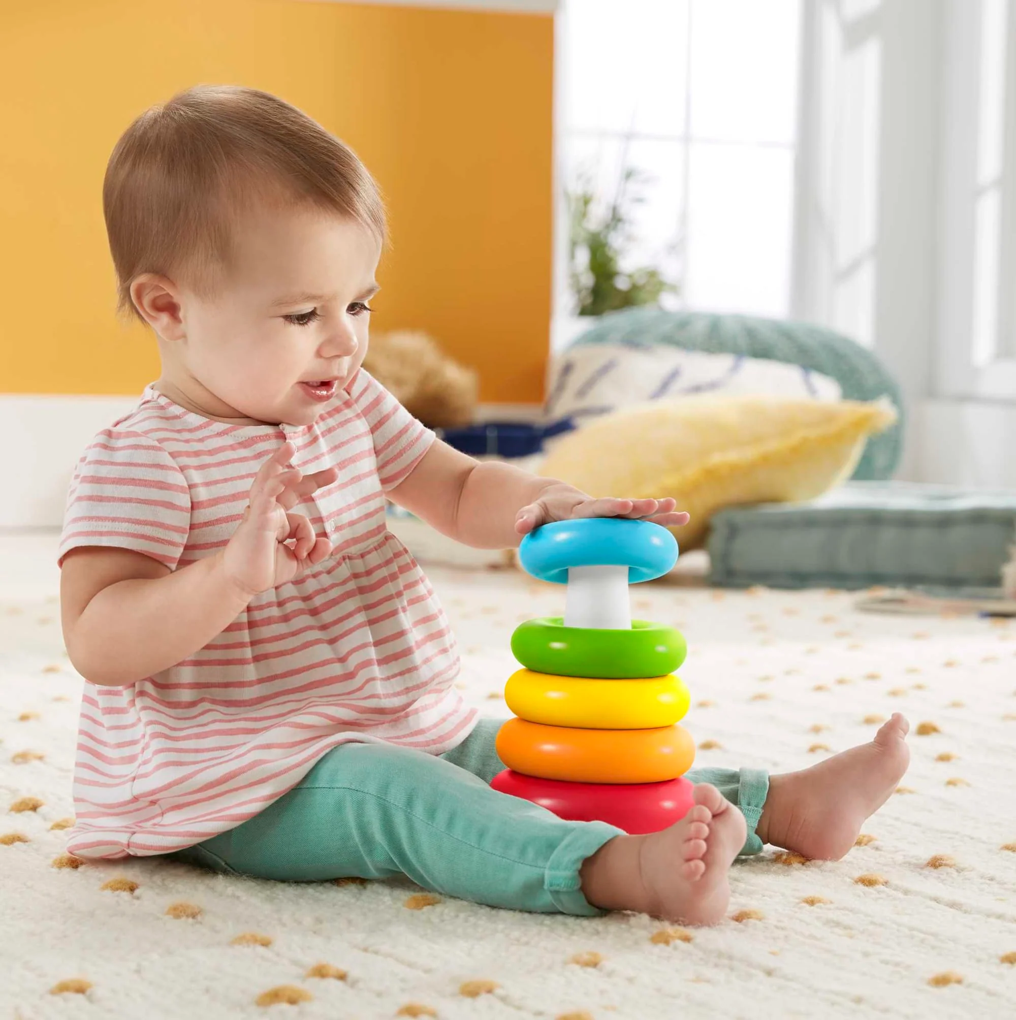 Fisher-Price - Pyramide Arc-En-Ciel - Jouet D'Éveil 1Er Âge - Dès 6 Mois - Image 7