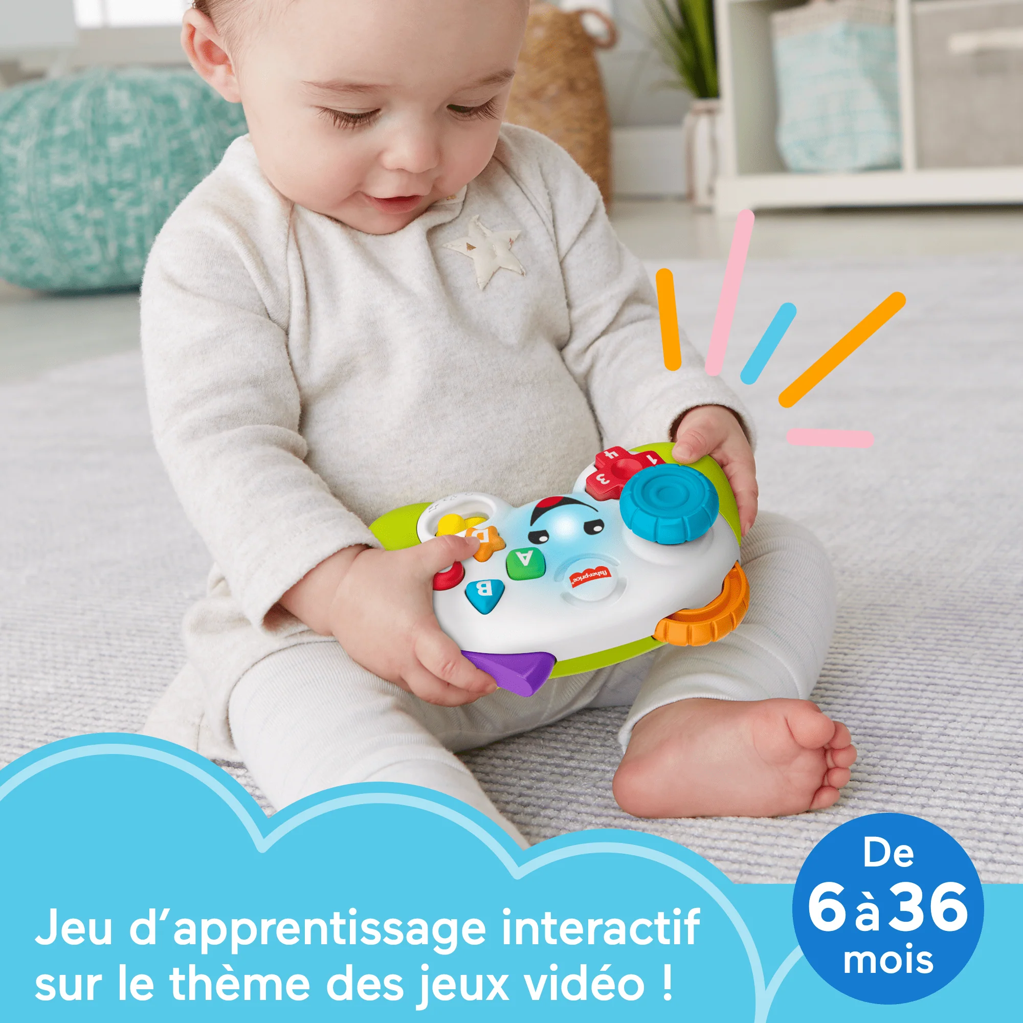 Fisher-Price - Manette De Jeu Et D'Apprentissage Version Française - Jouet D’Éveil - 6 Mois Et + - Image 2