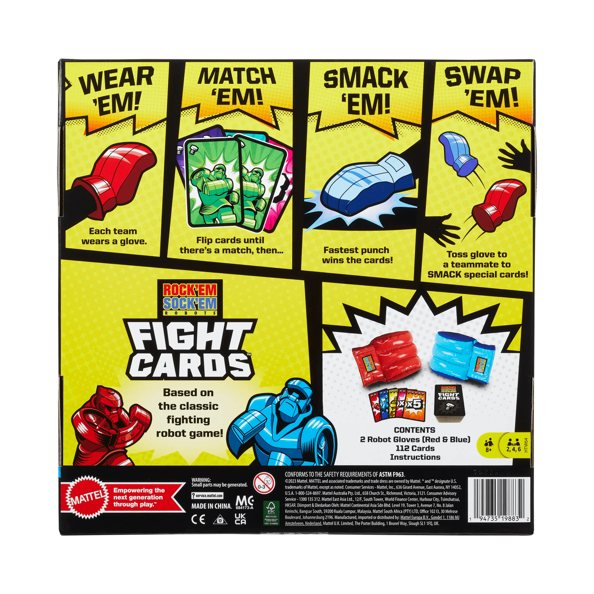 Rock 'Em Sock 'Em Robots Cartas De Boxeo Juego De Cartas Con DOS Guantes De Boxeo, Juego En Equipo Para Fiestas - Image 6