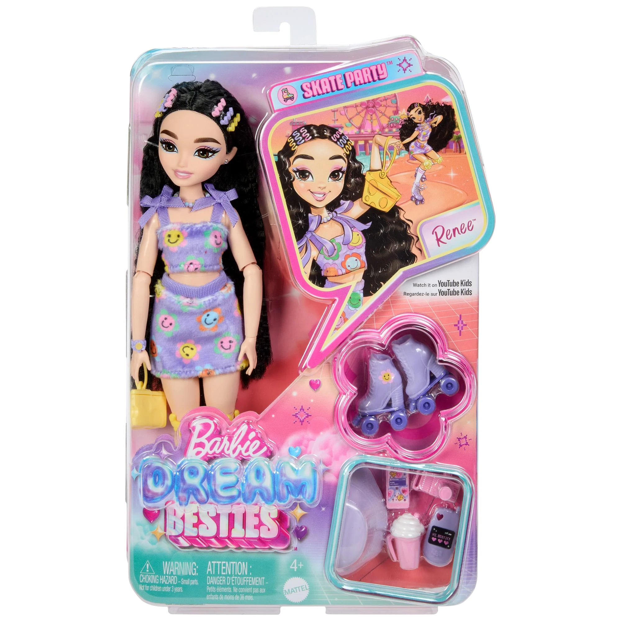 Rüya Arkadaşlar Patenci Barbie Renee Bebek Ile Video Ve Yemek Temalı 12 Aksesuar - Image 6