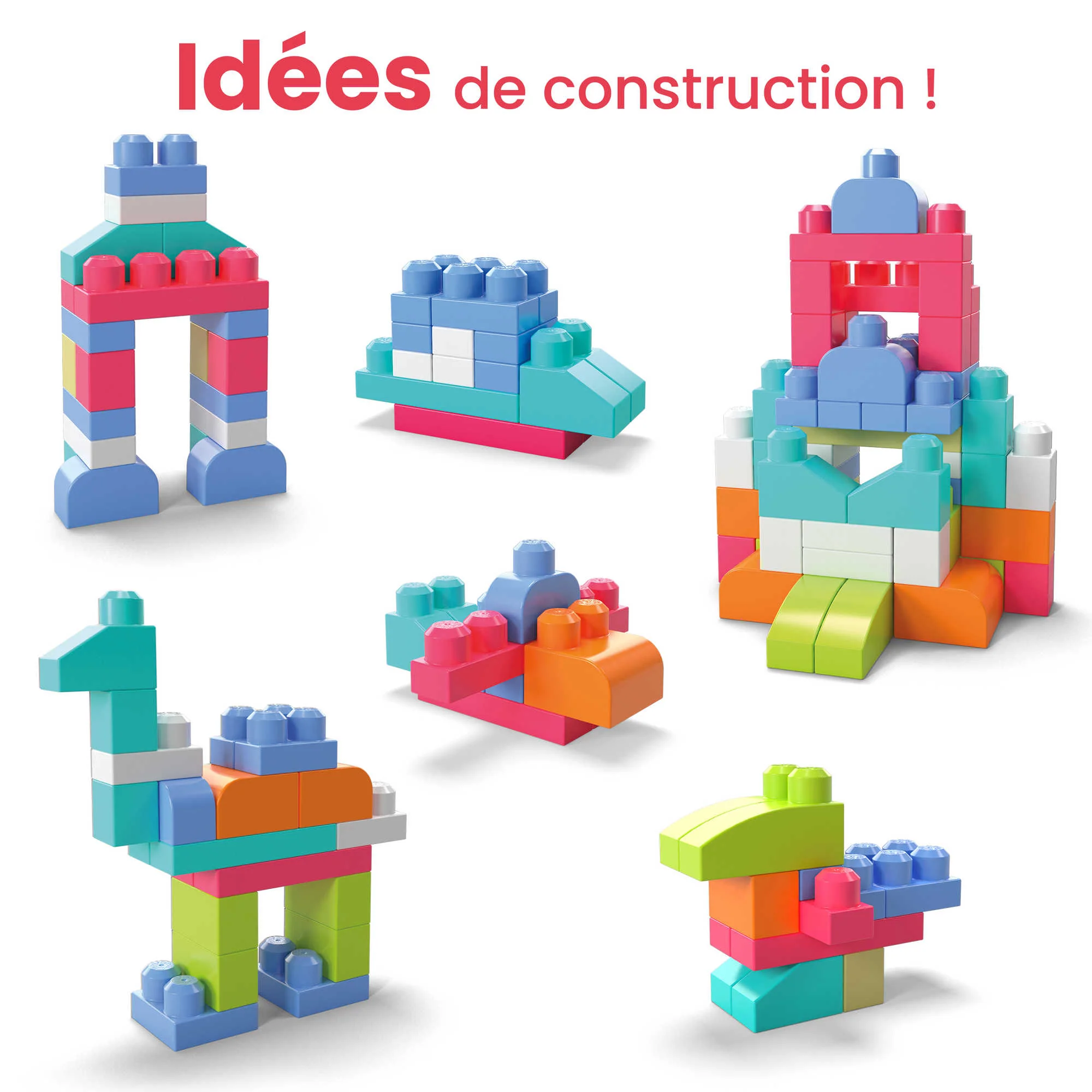 Mega Bloks - Sac 60 Blocks Rose - Jouet De Construction - 1 An Et + - Image 4