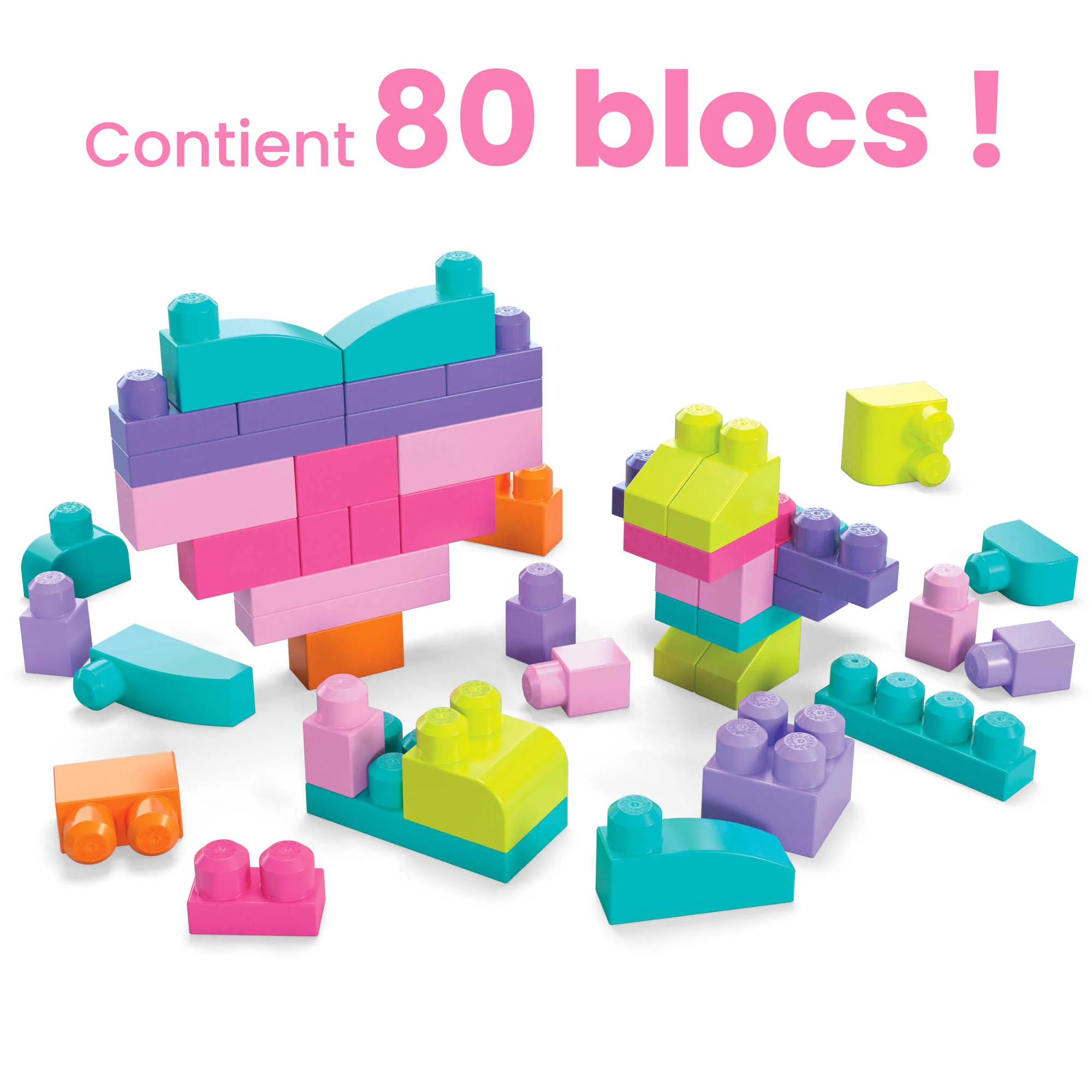 Mega Bloks – Sac Rose 80 Briques - Image 3