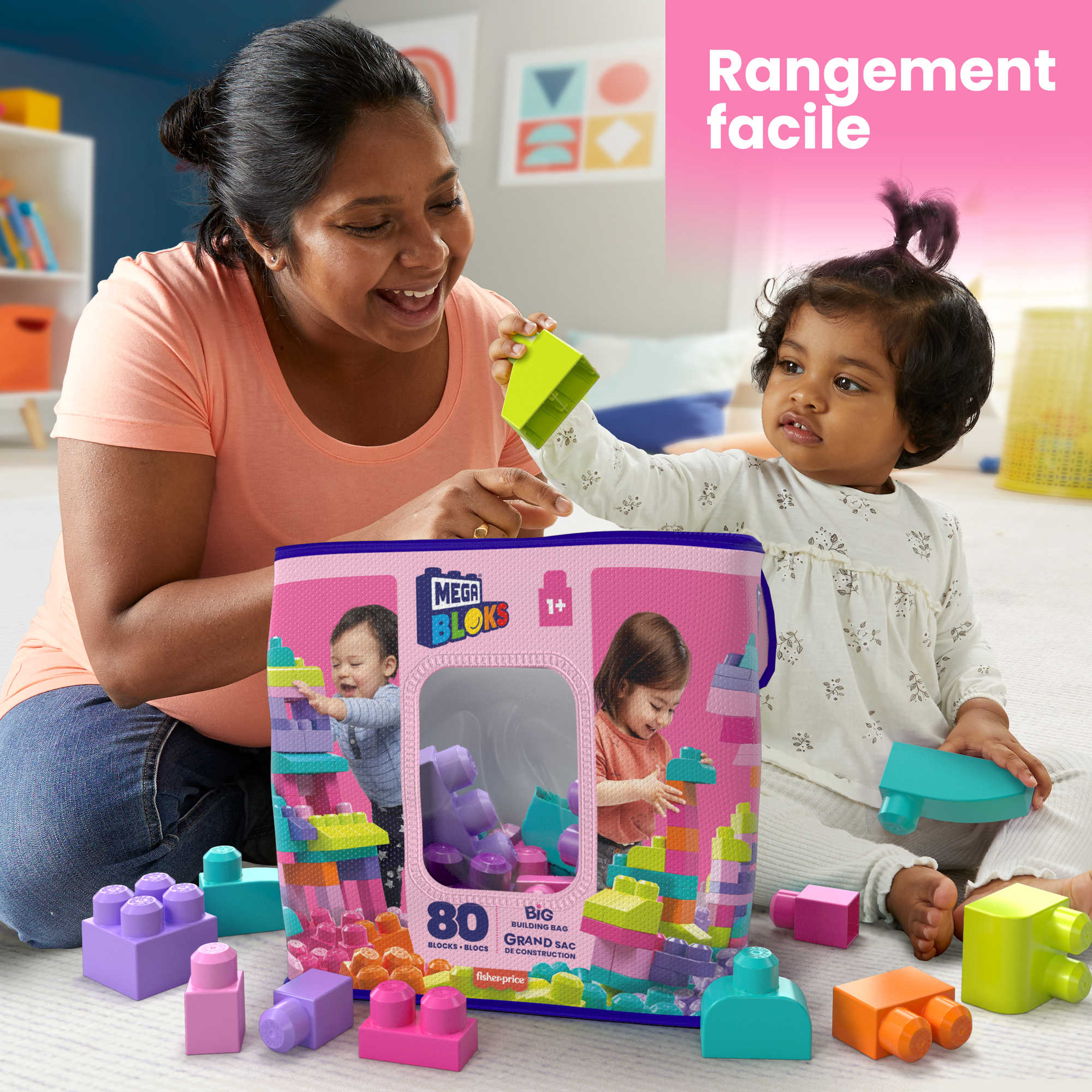 Mega Bloks – Sac Rose 80 Briques - Image 5