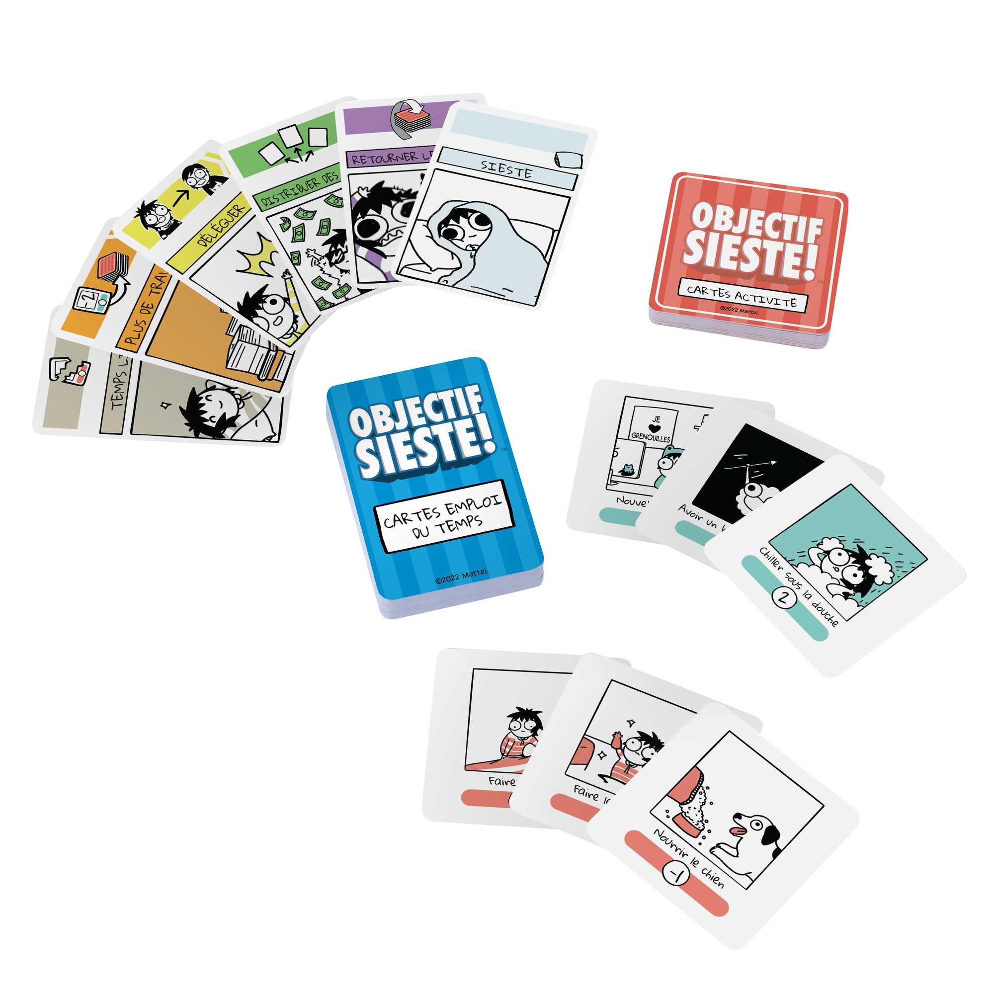 Mattel Games - Objectif Sieste ! - Jeu de cartes Procrastination - Jeu de société Famille - 7 ans et + - Image 2