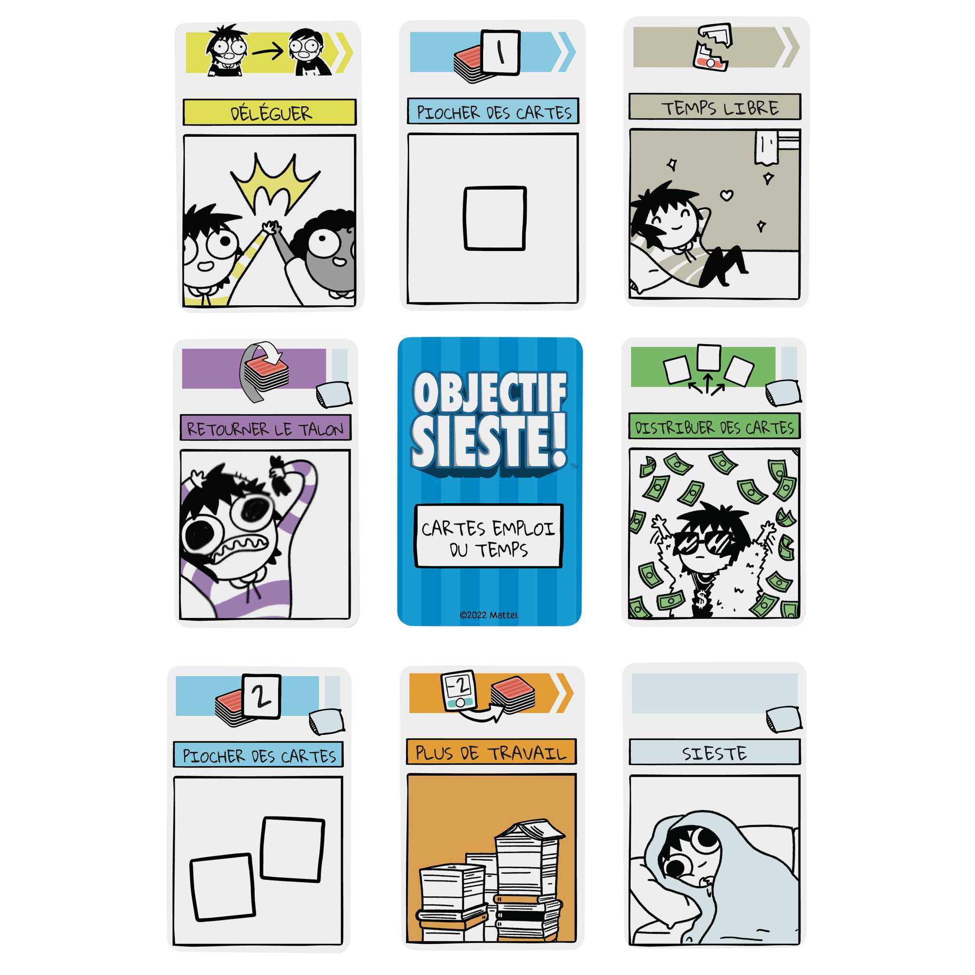 Mattel Games - Objectif Sieste ! - Jeu de cartes Procrastination - Jeu de société Famille - 7 ans et + - Image 4