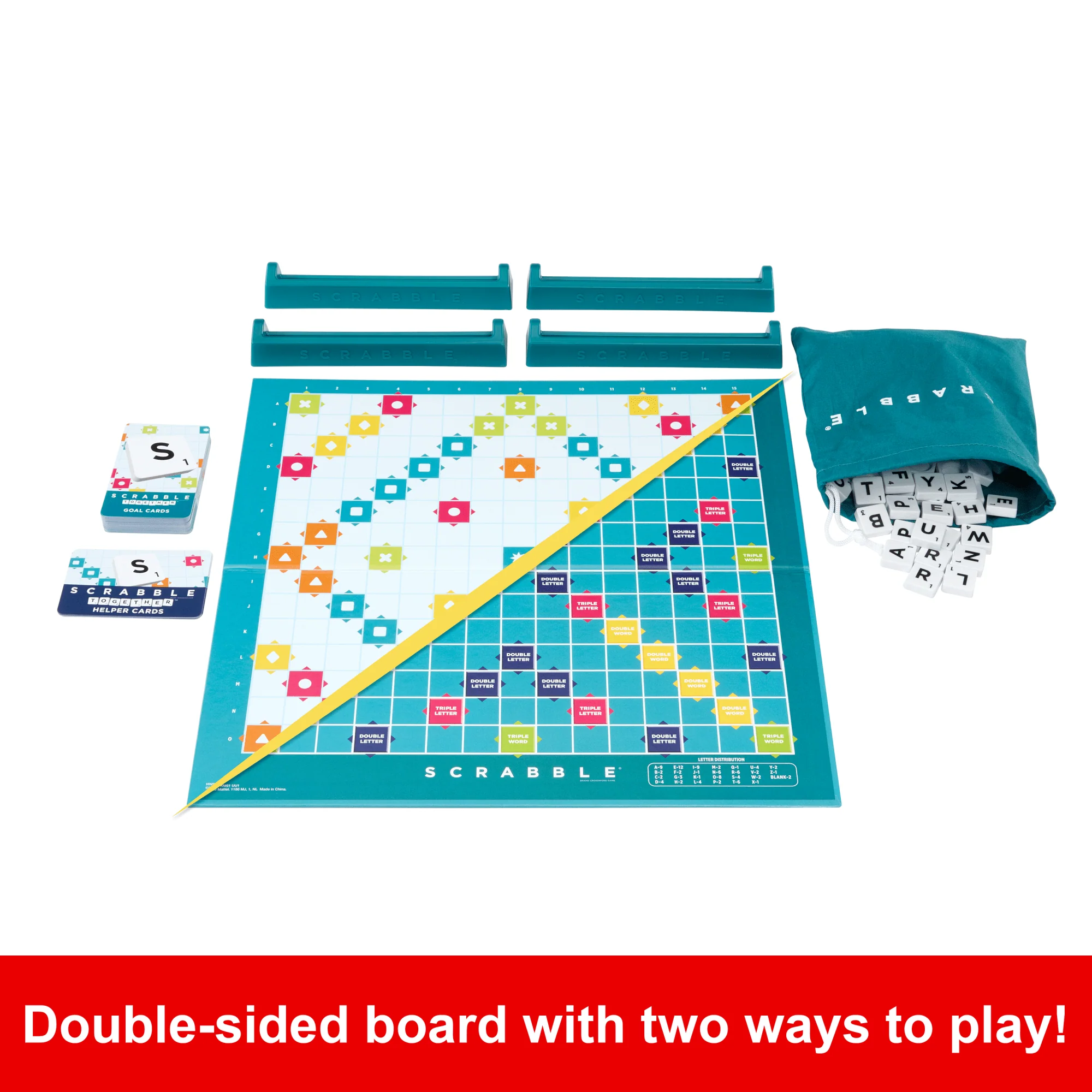Scrabble Board Game, Classic Family Word Game With Two Ways To Play For 2-4 Players - Image 2