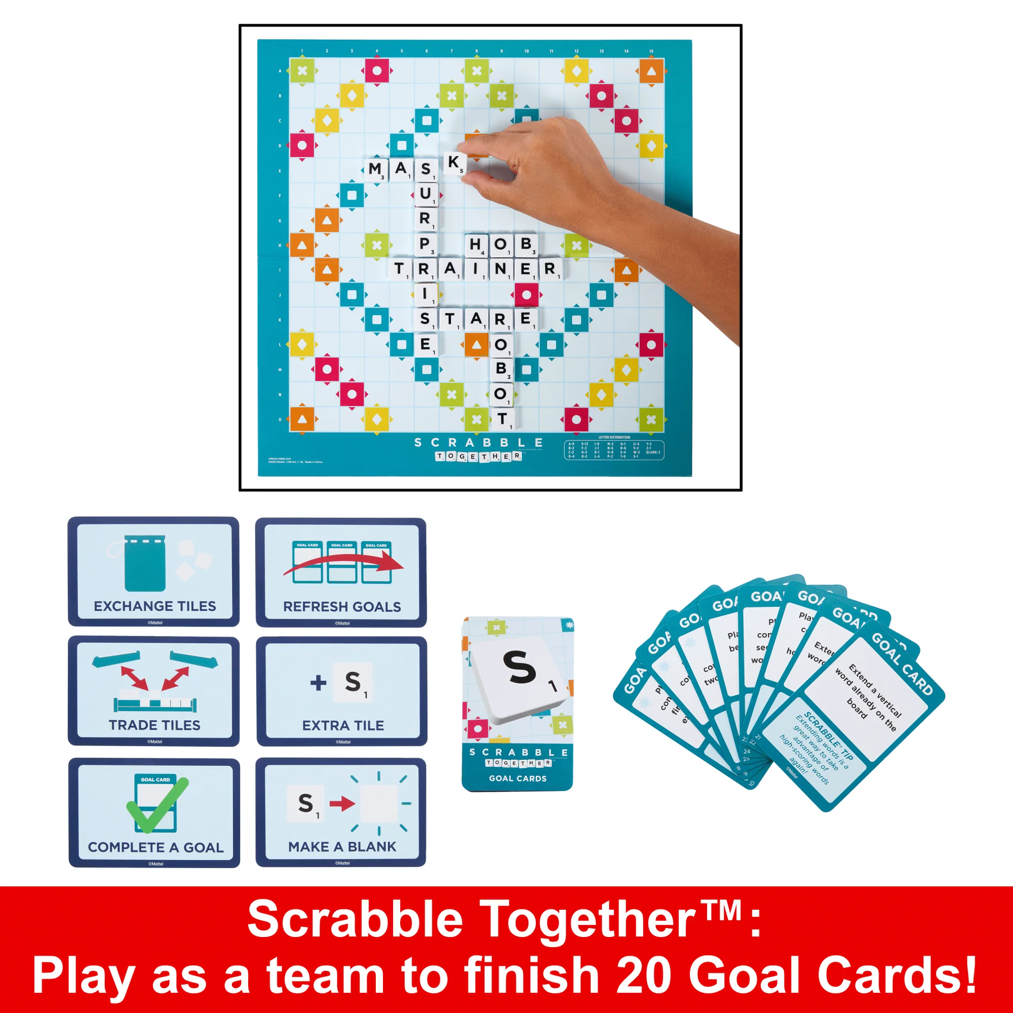 Scrabble Board Game, Classic Family Word Game With Two Ways To Play For 2-4 Players - Image 4