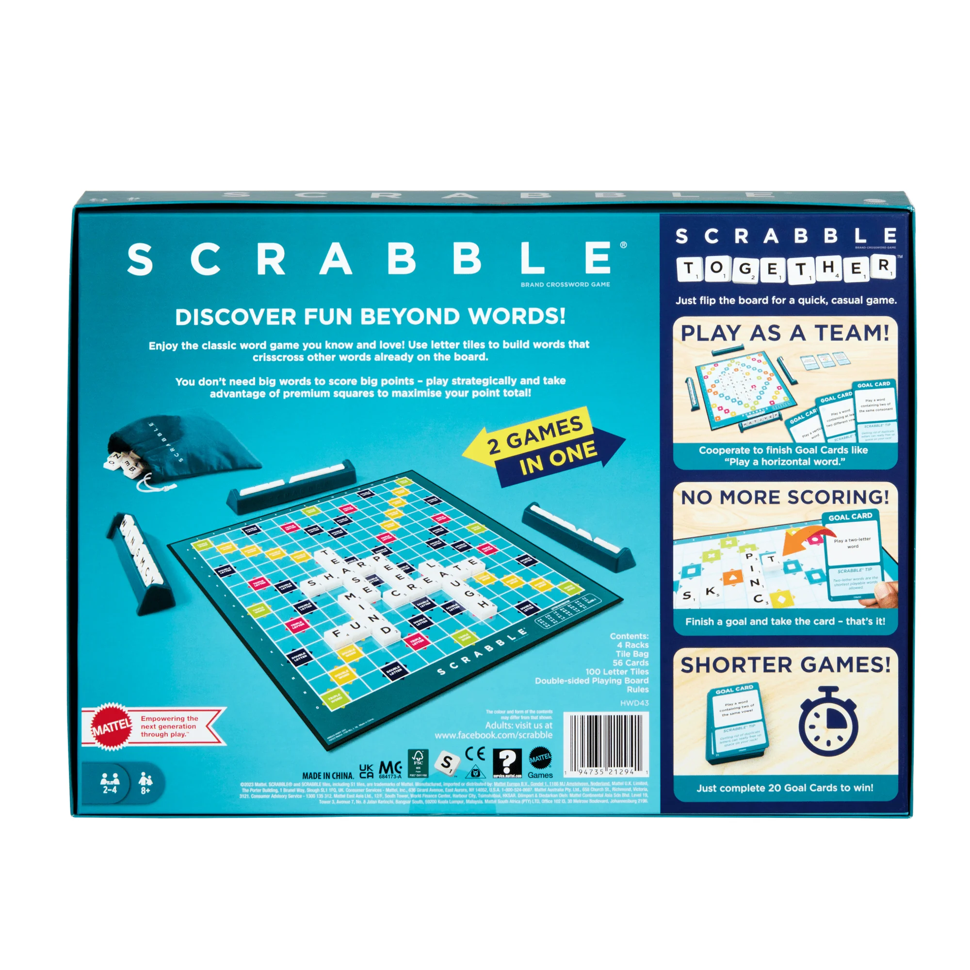Scrabble Board Game, Classic Family Word Game With Two Ways To Play For 2-4 Players - Image 6
