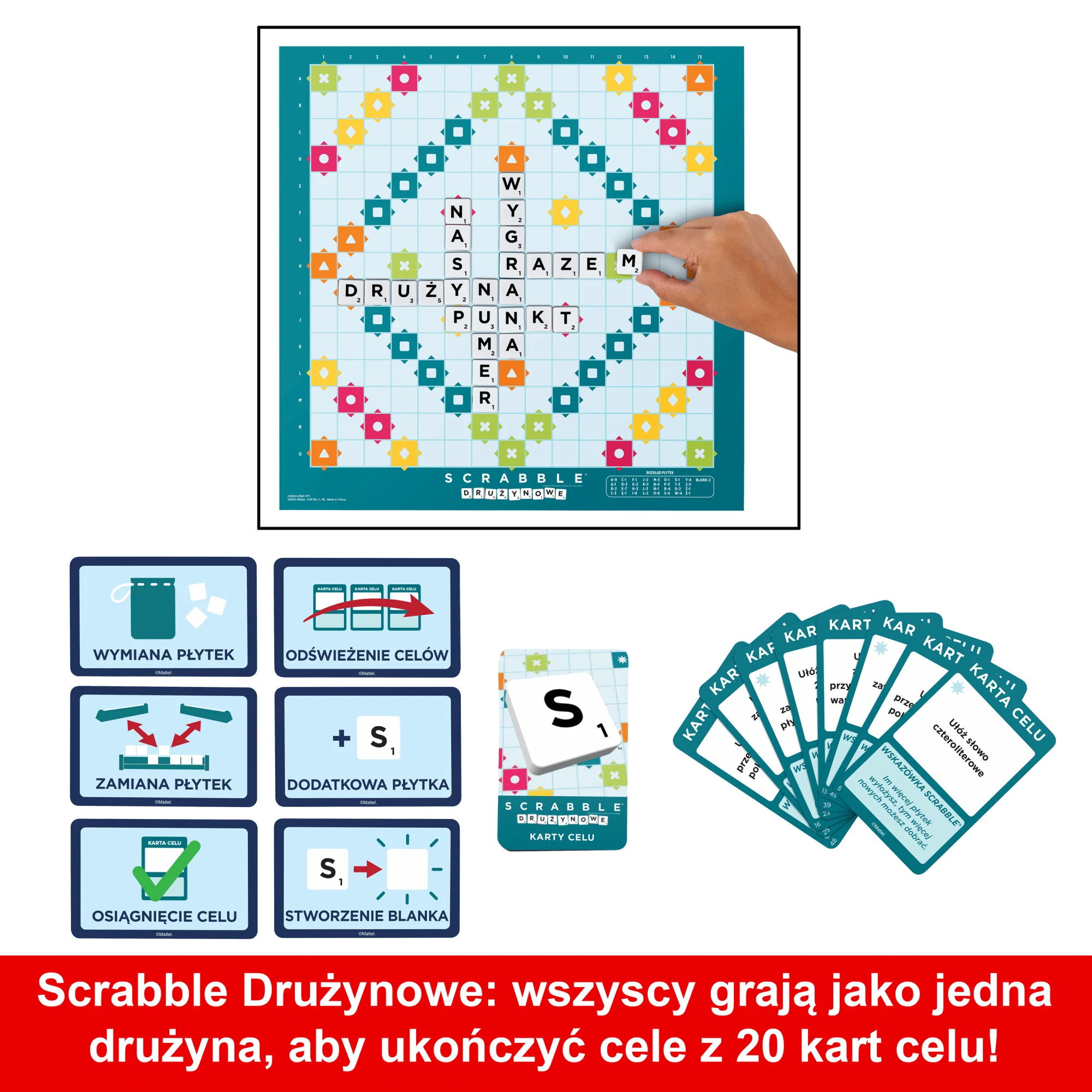 Scrabble Rodzinna gra 2 w 1 Klasyczne i drużynowe - Image 5