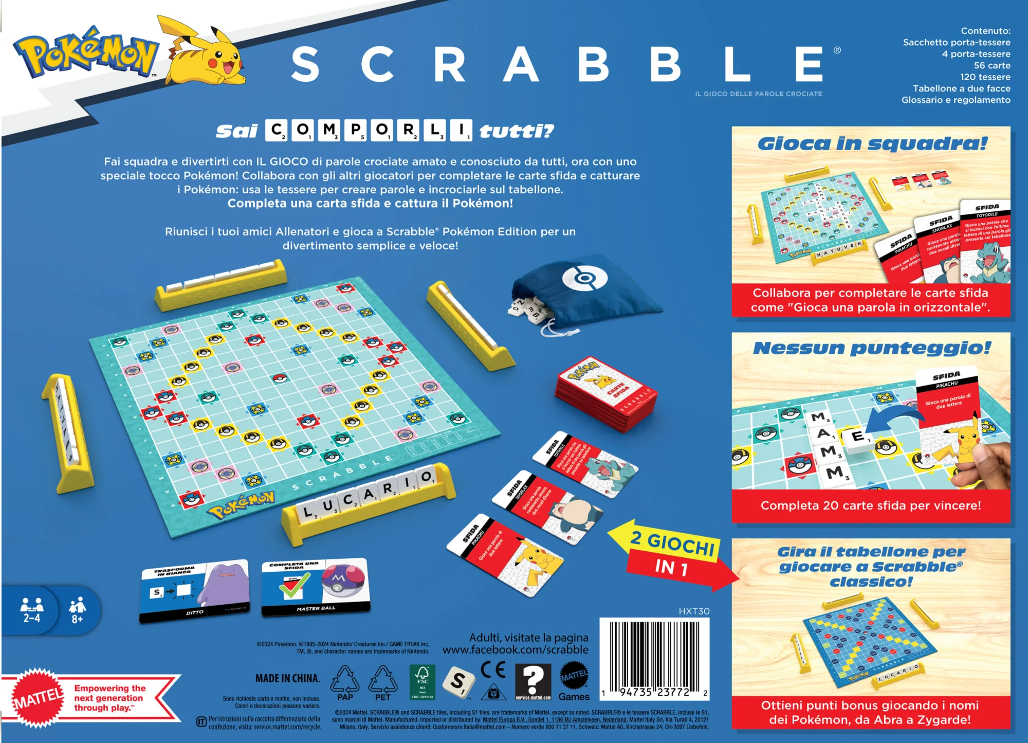 Scrabble Pokémon, Il Classico Gioco Da Tavolo Delle Parole Per Famiglie Con Due Modalità Di Gioco Per 2-4 Giocatori, Edizione Italiana - Image 6