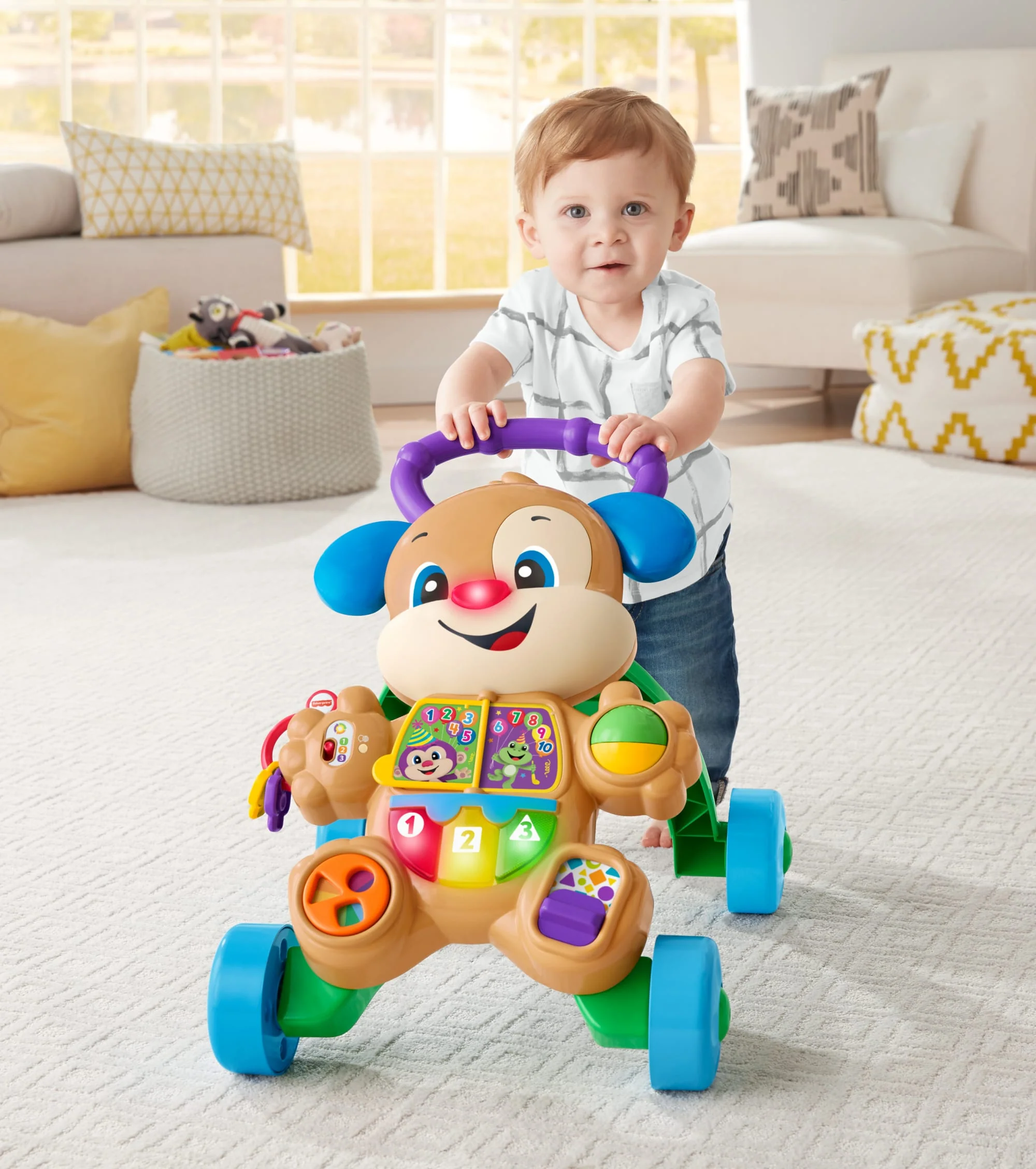 Fisher-Price „Ucz się i śmiej!” Chodzik-Pchacz Szczeniaczka Uczniaczka Interaktywna zabawka edukacyjna dla niemowląt i małych dzieci 6–36 mies. Wersja wielojęzykowa - Image 3