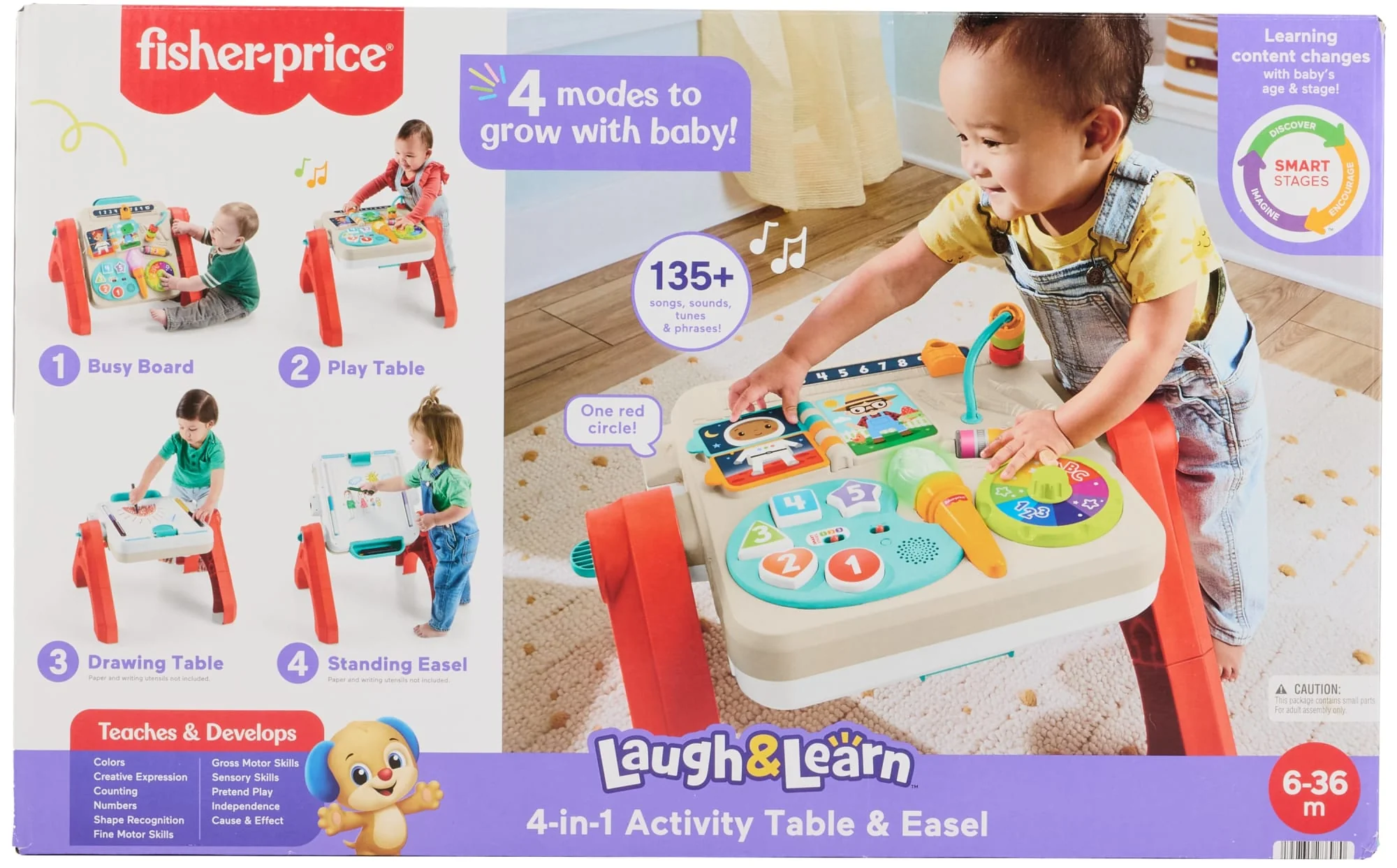 Tavolino Attività 4 in 1 Fisher-Price, Giocattolo Elettronico Per L'Apprendimento Per Bambini E Neonati, Versione Multilingue - Image 6