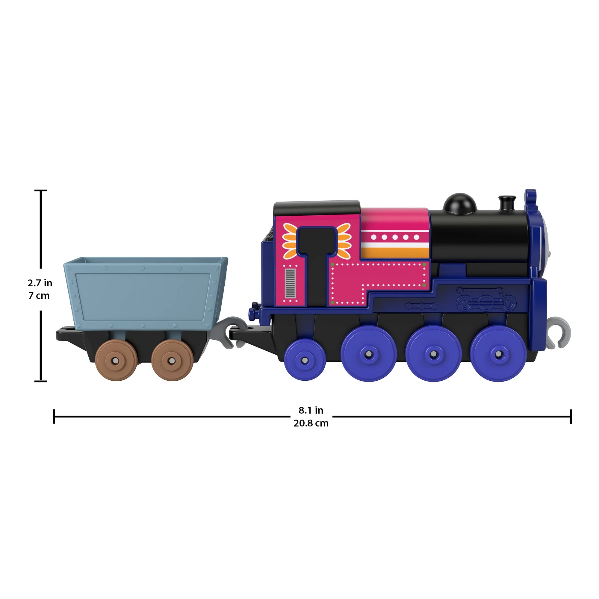 Thomas & Friends By Fisher-Price Large Die-Cast Ashima Engine, Push-Along Toy Train & Cargo Car - Image 2