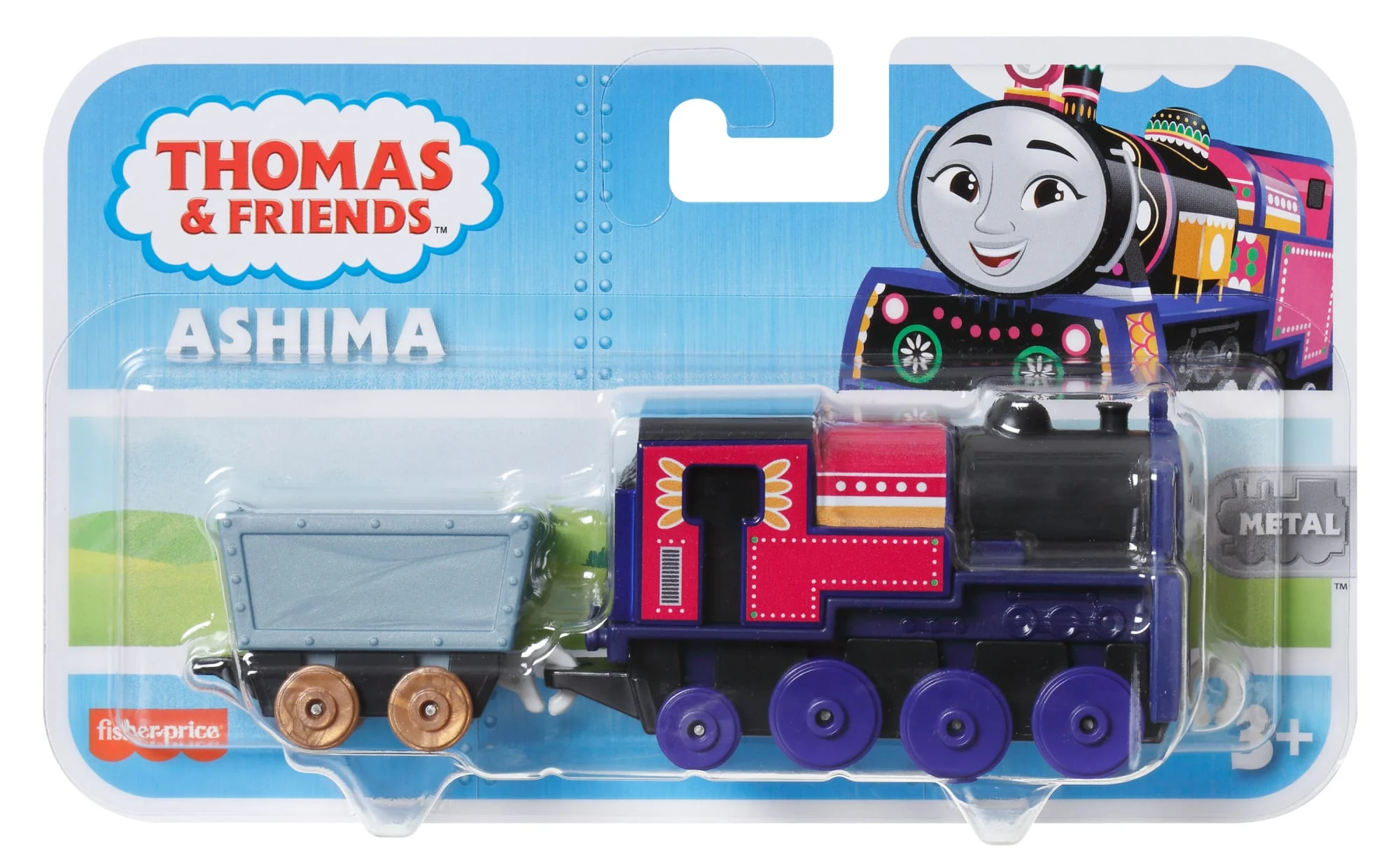 Thomas & Friends By Fisher-Price Large Die-Cast Ashima Engine, Push-Along Toy Train & Cargo Car - Image 6