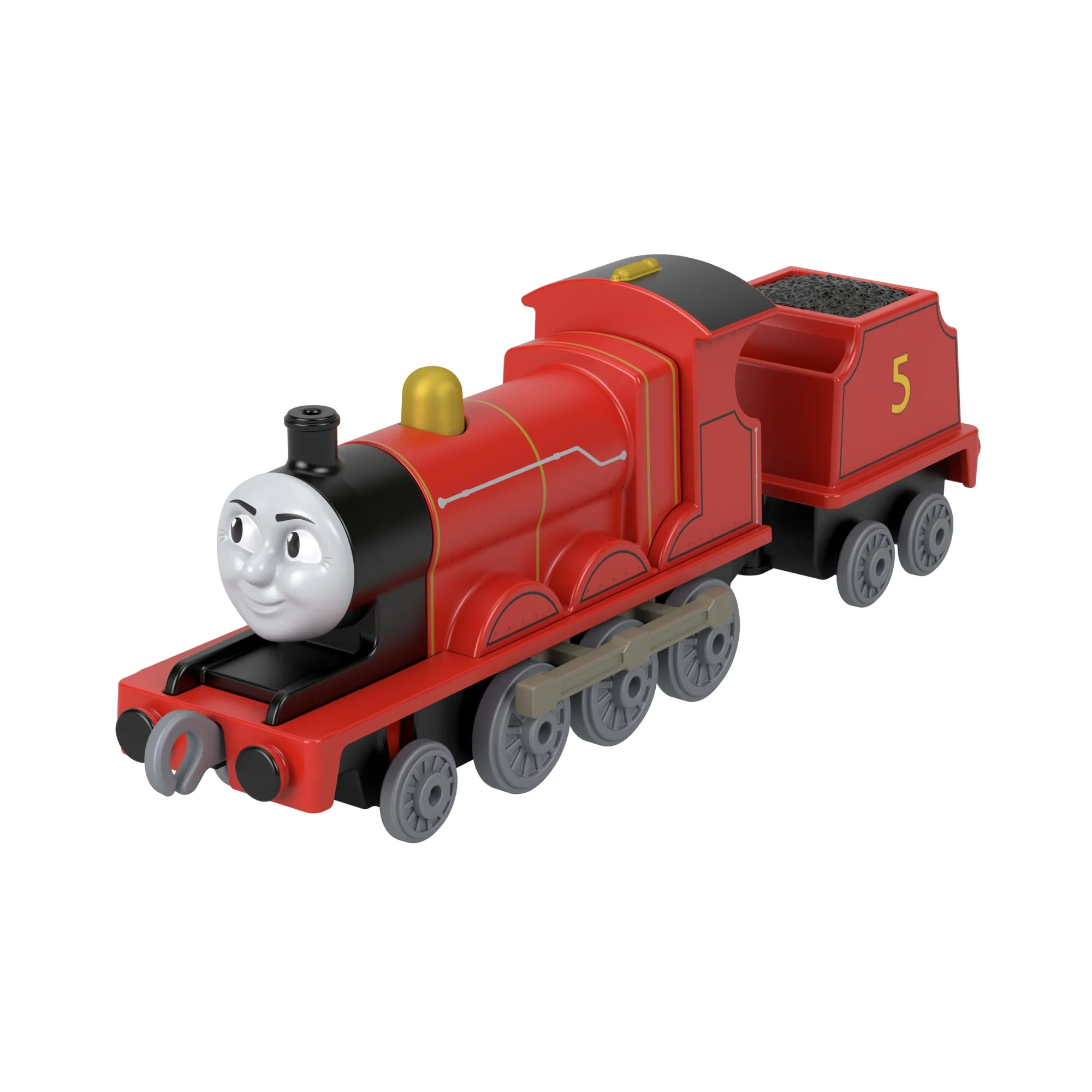 Thomas & Friends By Fisher-Price Large Die-Cast James Engine, Push-Along Toy Train & Cargo Car - Image 2