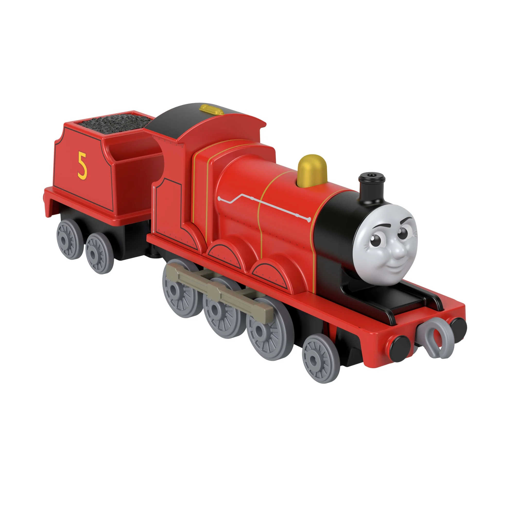 Thomas & Friends By Fisher-Price Large Die-Cast James Engine, Push-Along Toy Train & Cargo Car - Image 3
