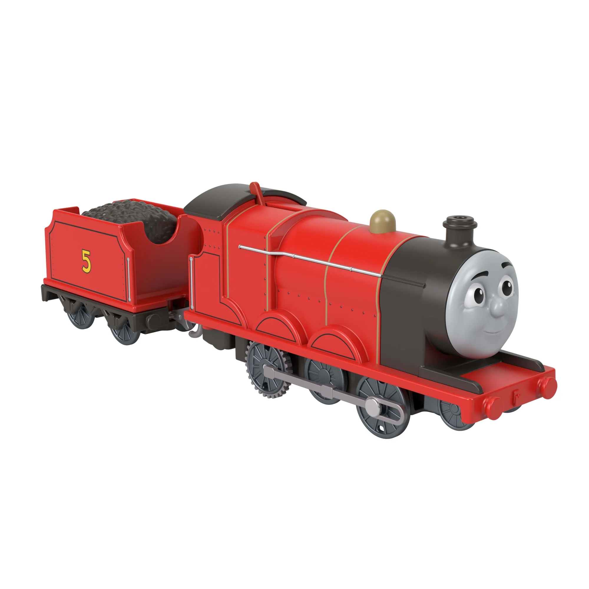 Thomas & Friends By Fisher-Price Motorized Classic James Engine, Battery-Powered Toy Train & Cargo - Image 5
