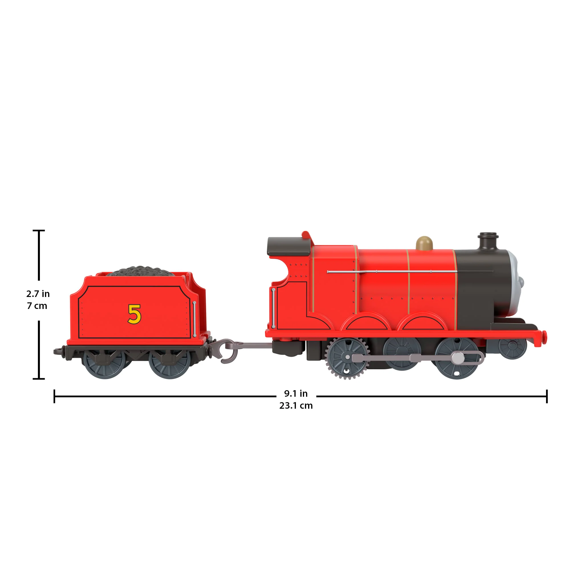 Thomas & Friends By Fisher-Price Motorized Classic James Engine, Battery-Powered Toy Train & Cargo - Image 6