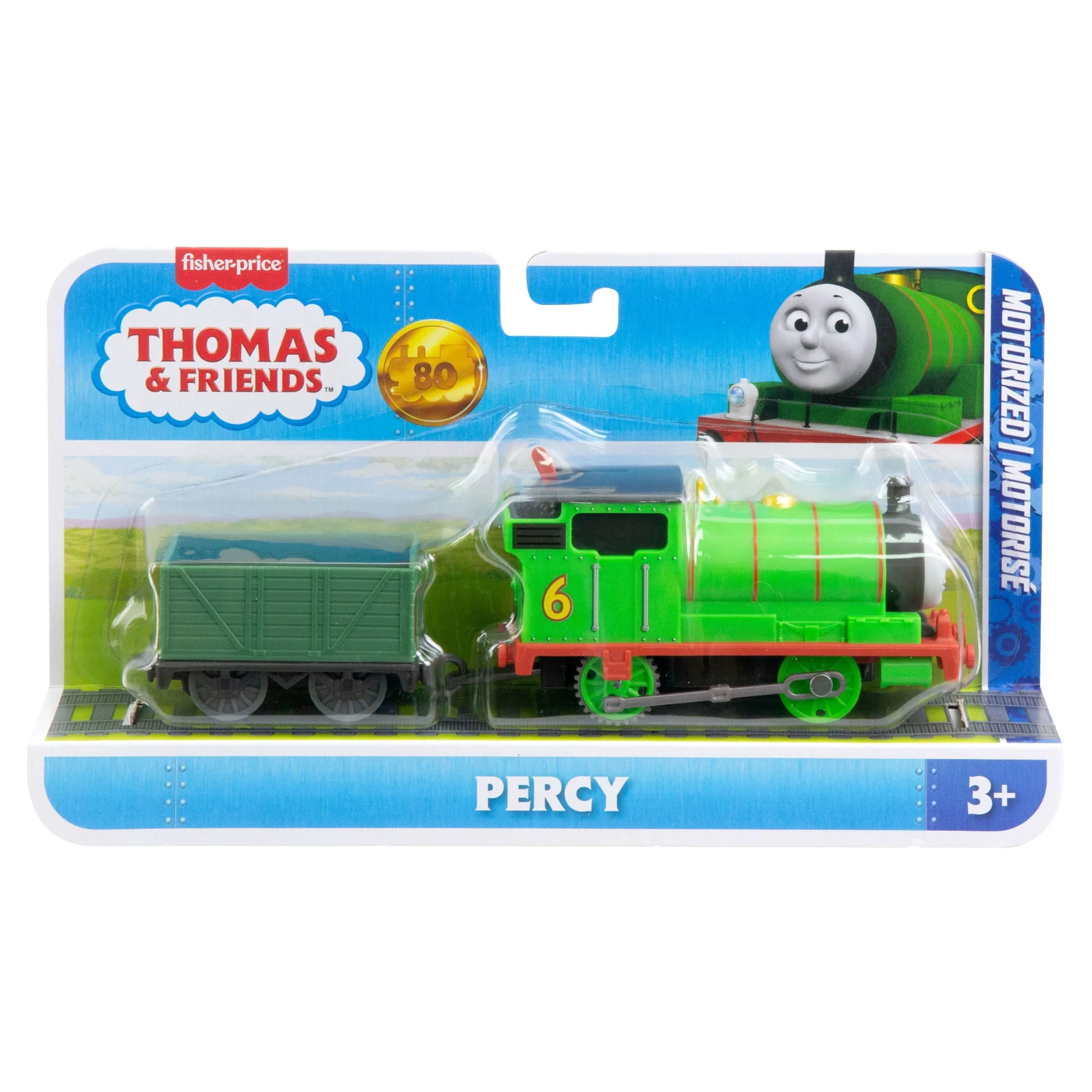 Thomas & Friends By Fisher-Price Motorized Classic Percy Engine, Battery-Powered Toy Train & Cargo - Image 6