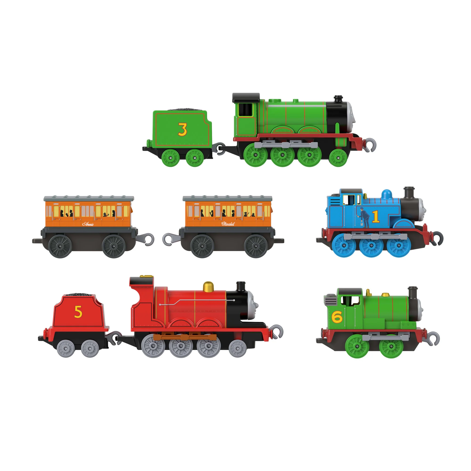 Thomas & Friends Multipack By Fisher-Price, 6 Toy Engines & 2 Cargo Cars [Walmart Exclusive] - Image 2