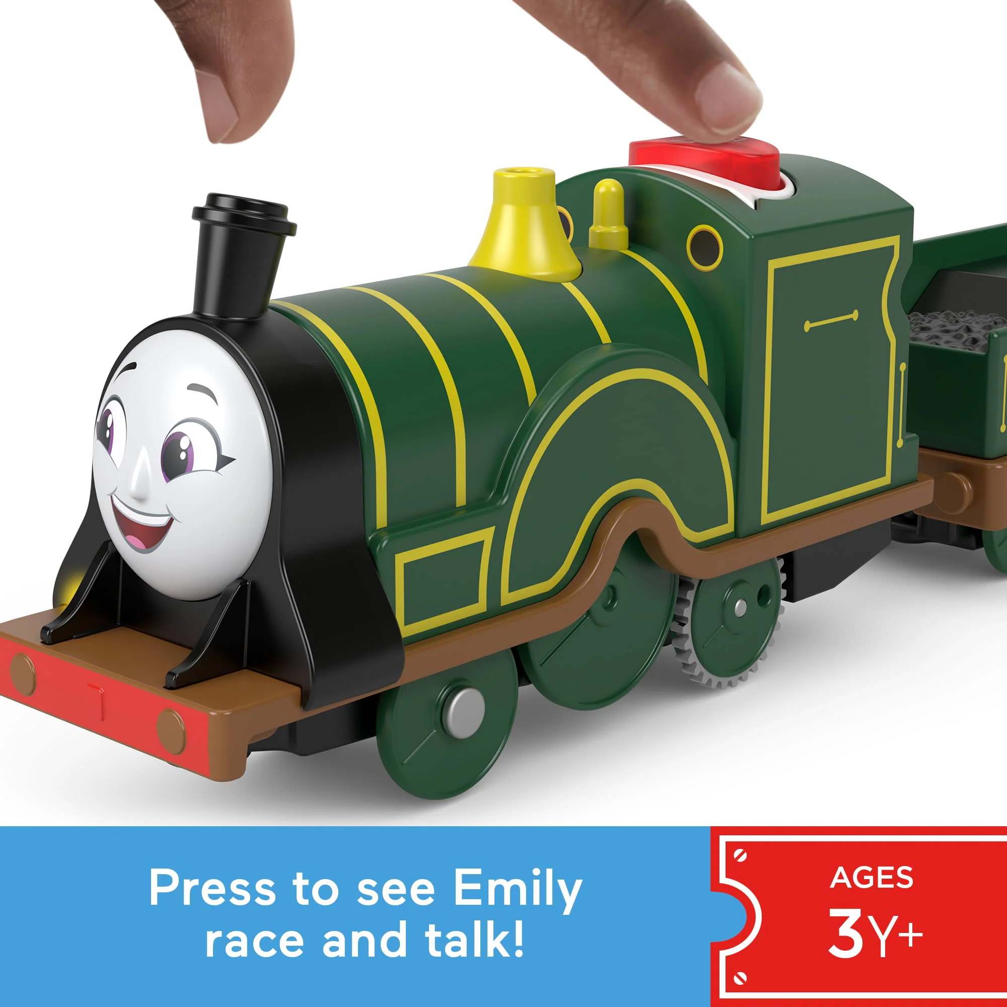 Thomas & Friends Talking Emily Toy Train Motorized Engine With Phrases & Sounds, 3 Pieces, Uk English Version - Image 2