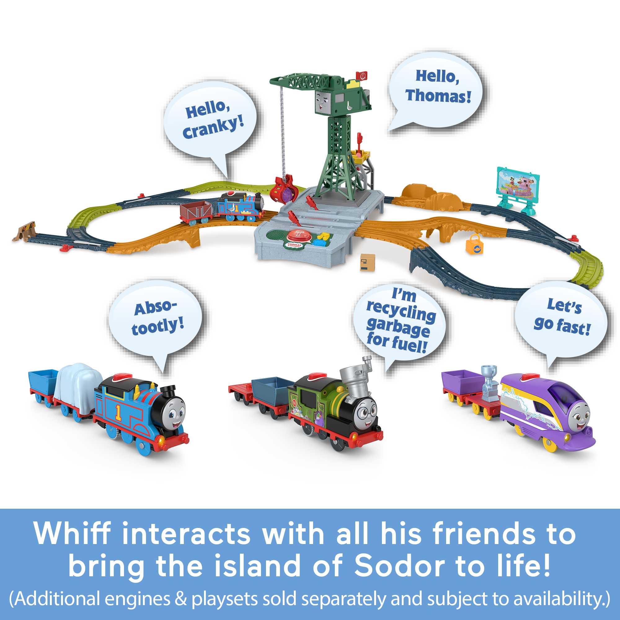 Thomas & Friends Talking Whiff Toy Train, Motorized Engine With Phrases & Sounds, Uk English Version - Image 4