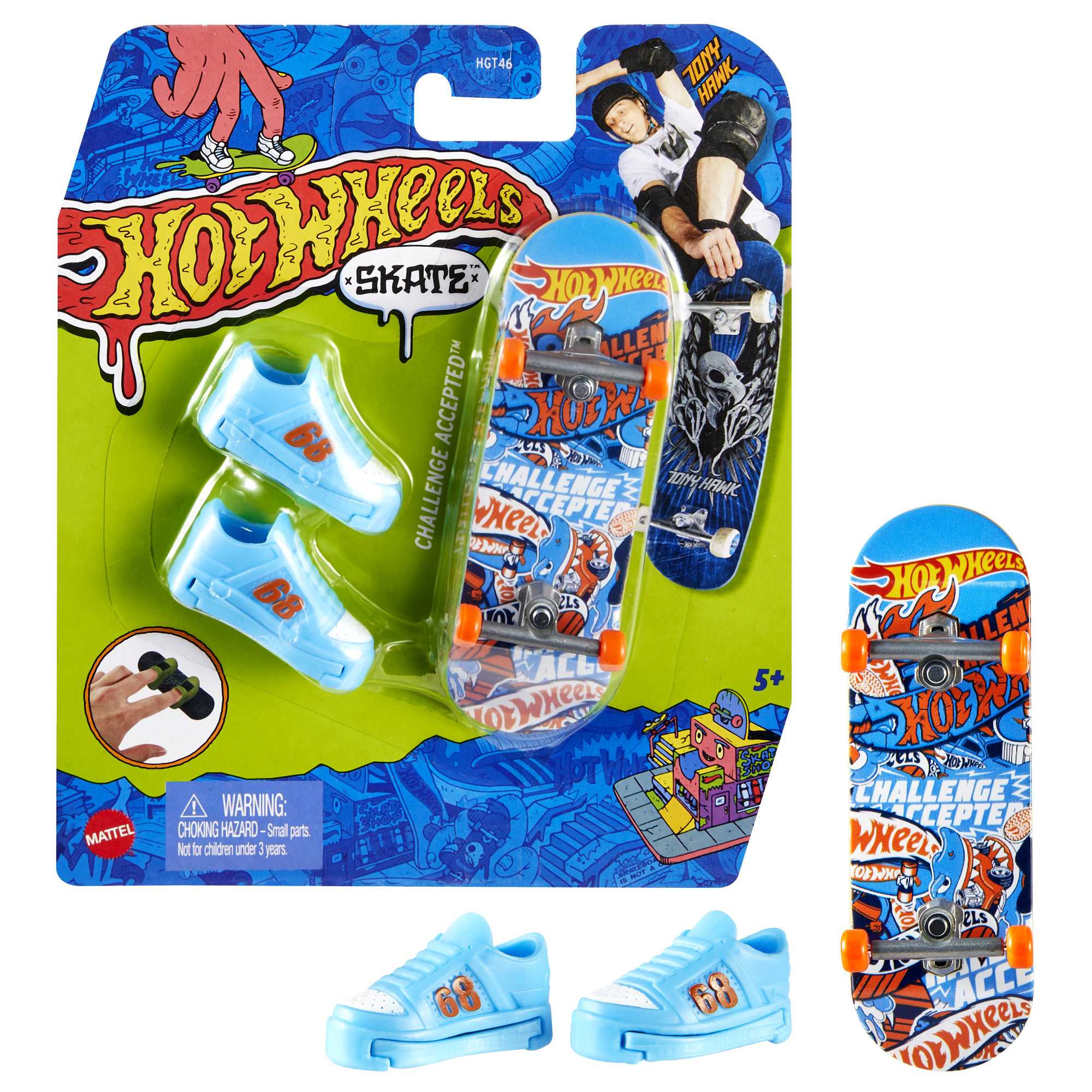 Hot Wheels Skate Tony Hawk Fingerboard E Scarpe Da Skate; Giocattolo Per Bambini (Gli Stili Possono Variare)
