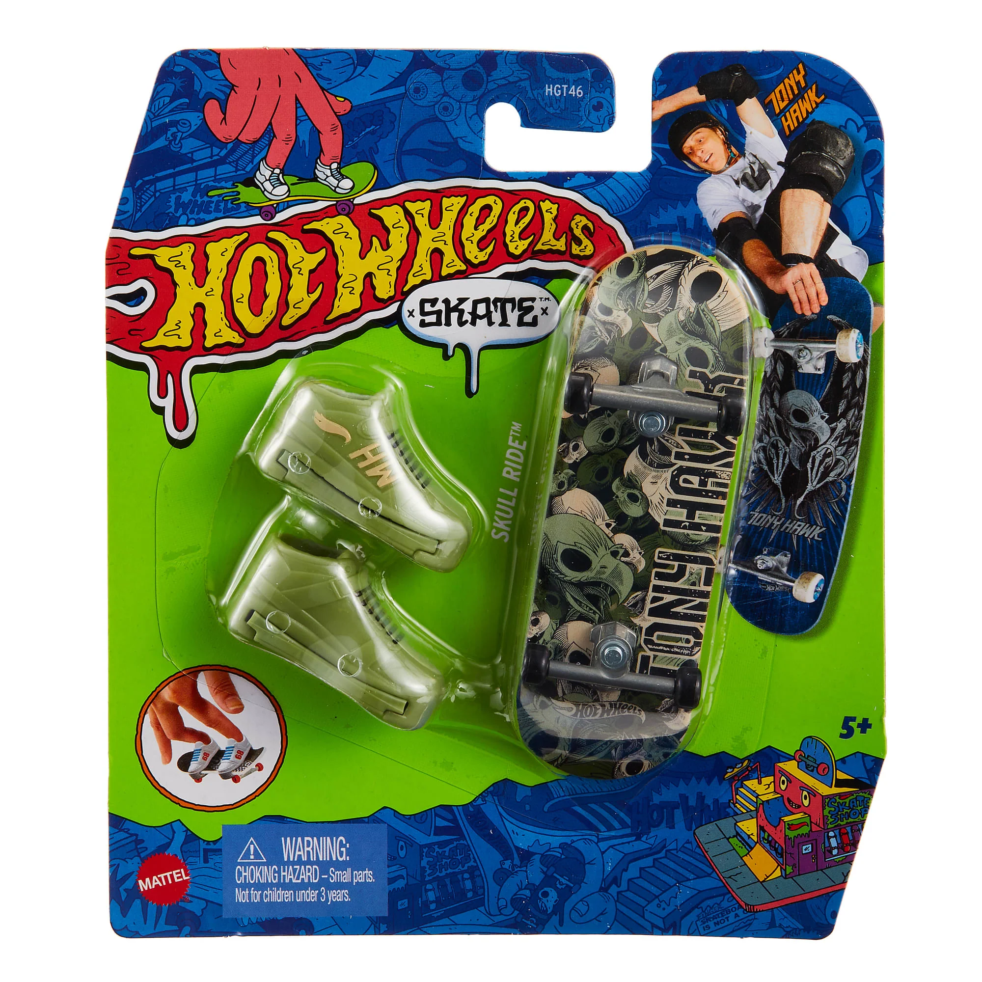 Hot Wheels Skate Tony Hawk Fingerboard E Scarpe Da Skate; Giocattolo Per Bambini (Gli Stili Possono Variare) - Image 7