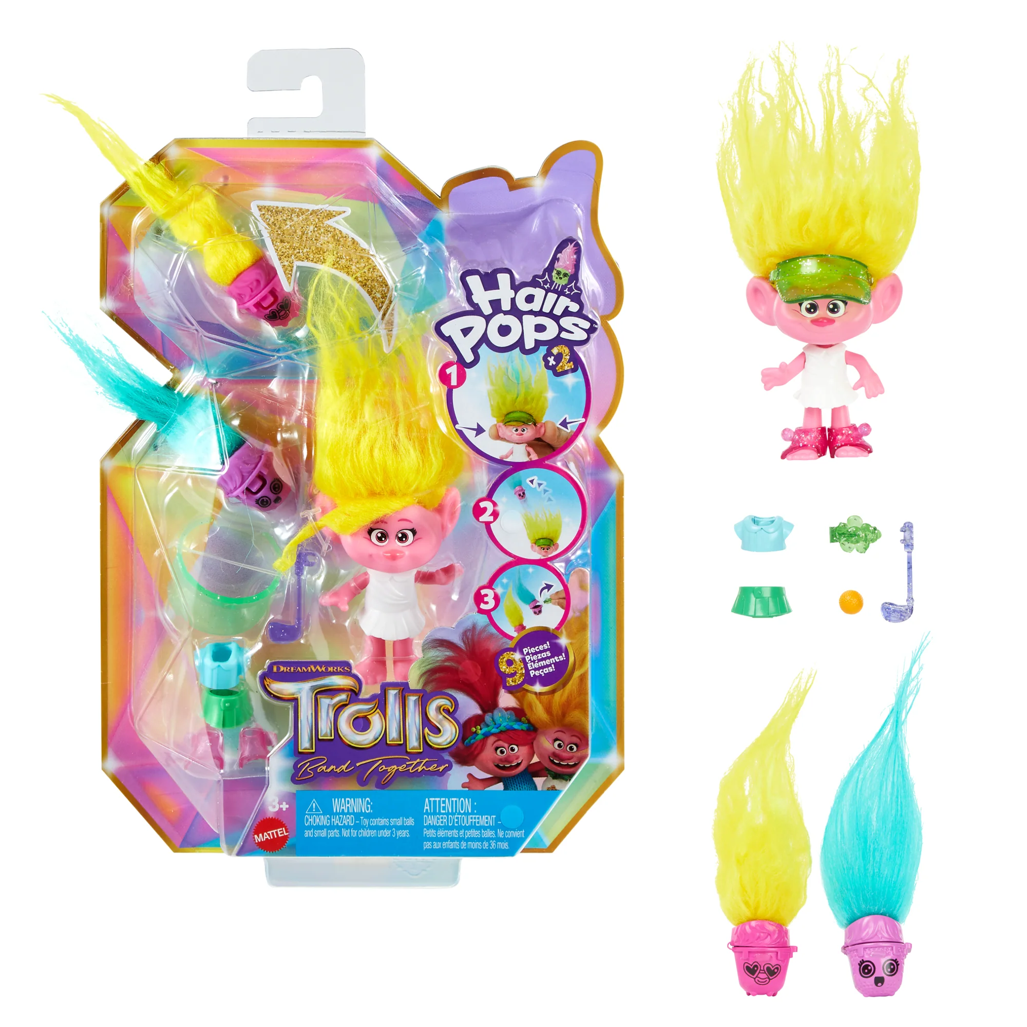 Dreamworks Trolls Band Together Hair Pops Small Dolls & Accessories, Toys Inspired By The Movie - Image 5