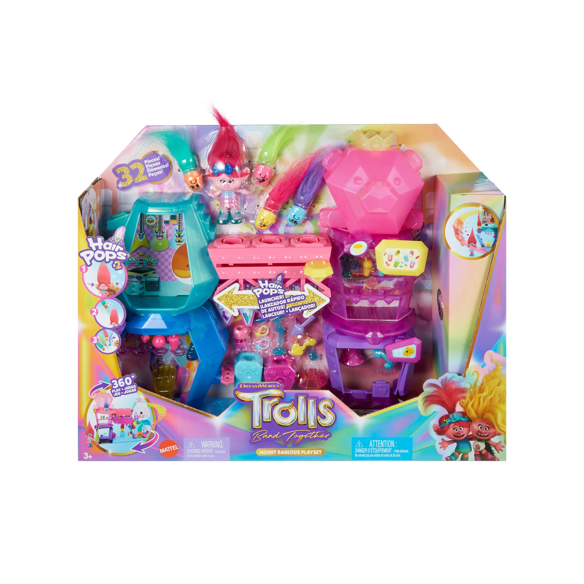 Dreamworks Trolls Band Together Mount Rageous Playset With Queen Poppy Small Doll & 25+ Accessories - Image 6