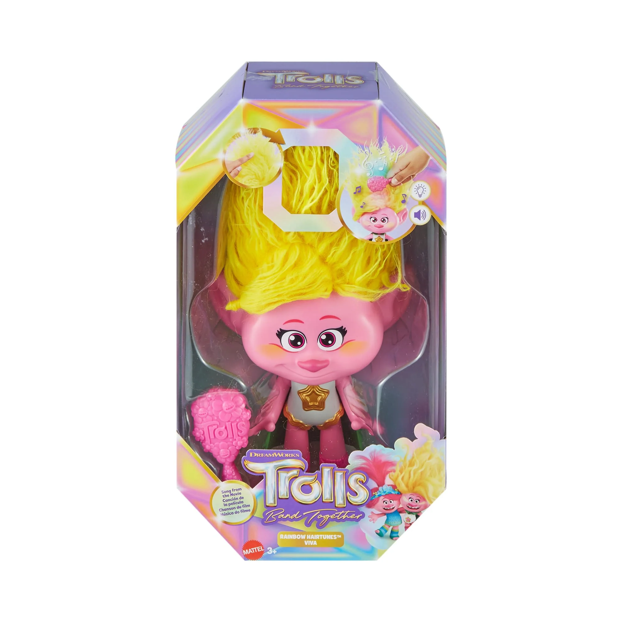 Dreamworks Trolls Band Together Rainbow Hairtunes™ Viva Doll With Light & Sound, Toys Inspired By The Movie - Image 6