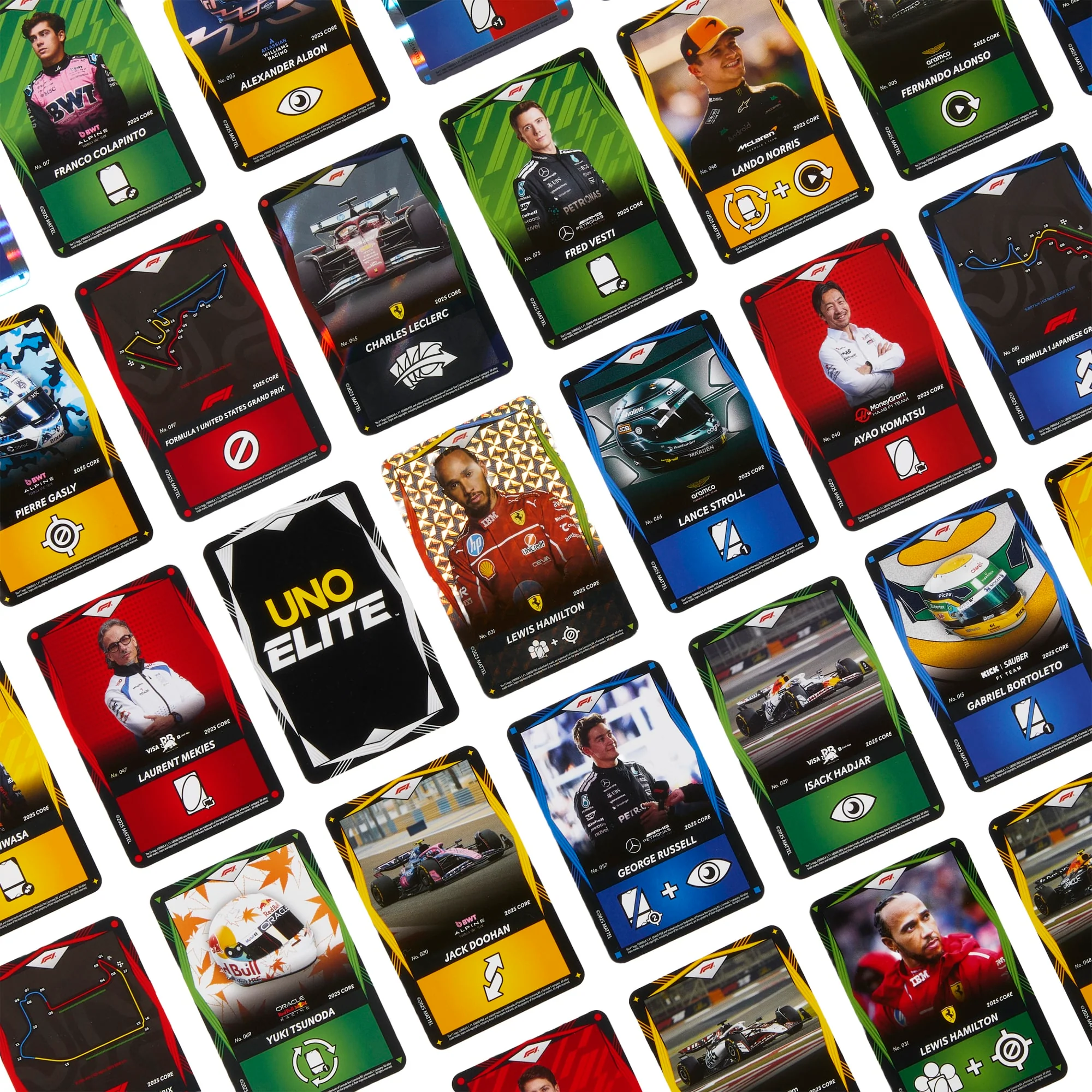 UNO Elite Formula 1 Starter Pack 2025 Core Edition, Gioco Di Carte Con 4 Game Booster Pack E 2 Carte Promozionali - Image 4