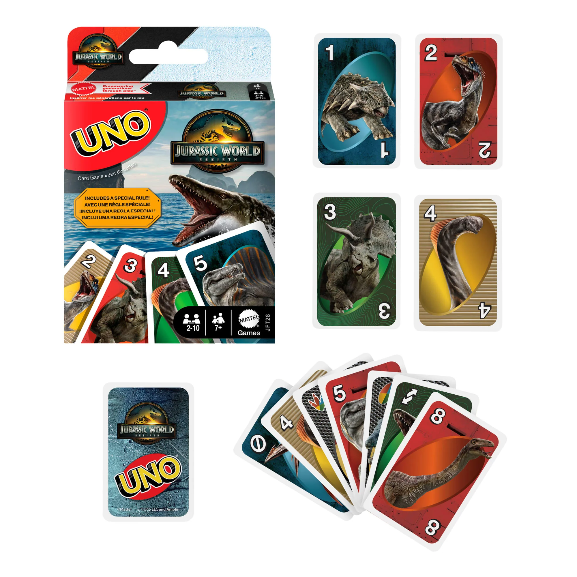 UNO-Jeu De Cartes Jurassic World Renaissance-Pour Toute La Famille - Image 2
