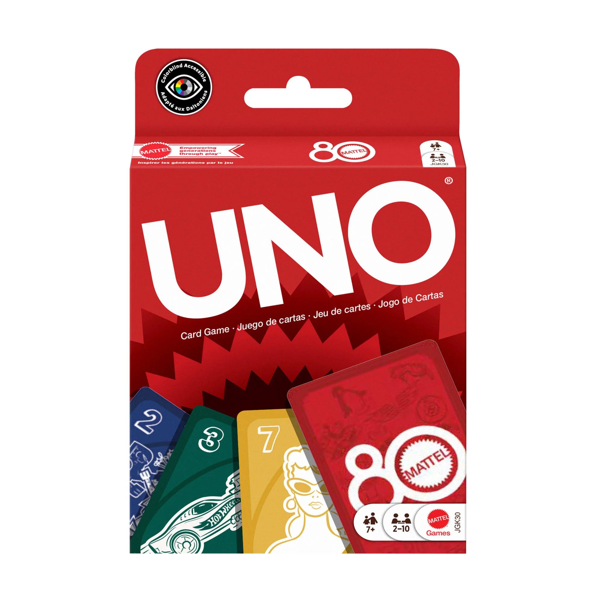 UNO-Jeu De Cartes Rouge Rubis 80 Ans Mattel-Pour Toute La Famille
