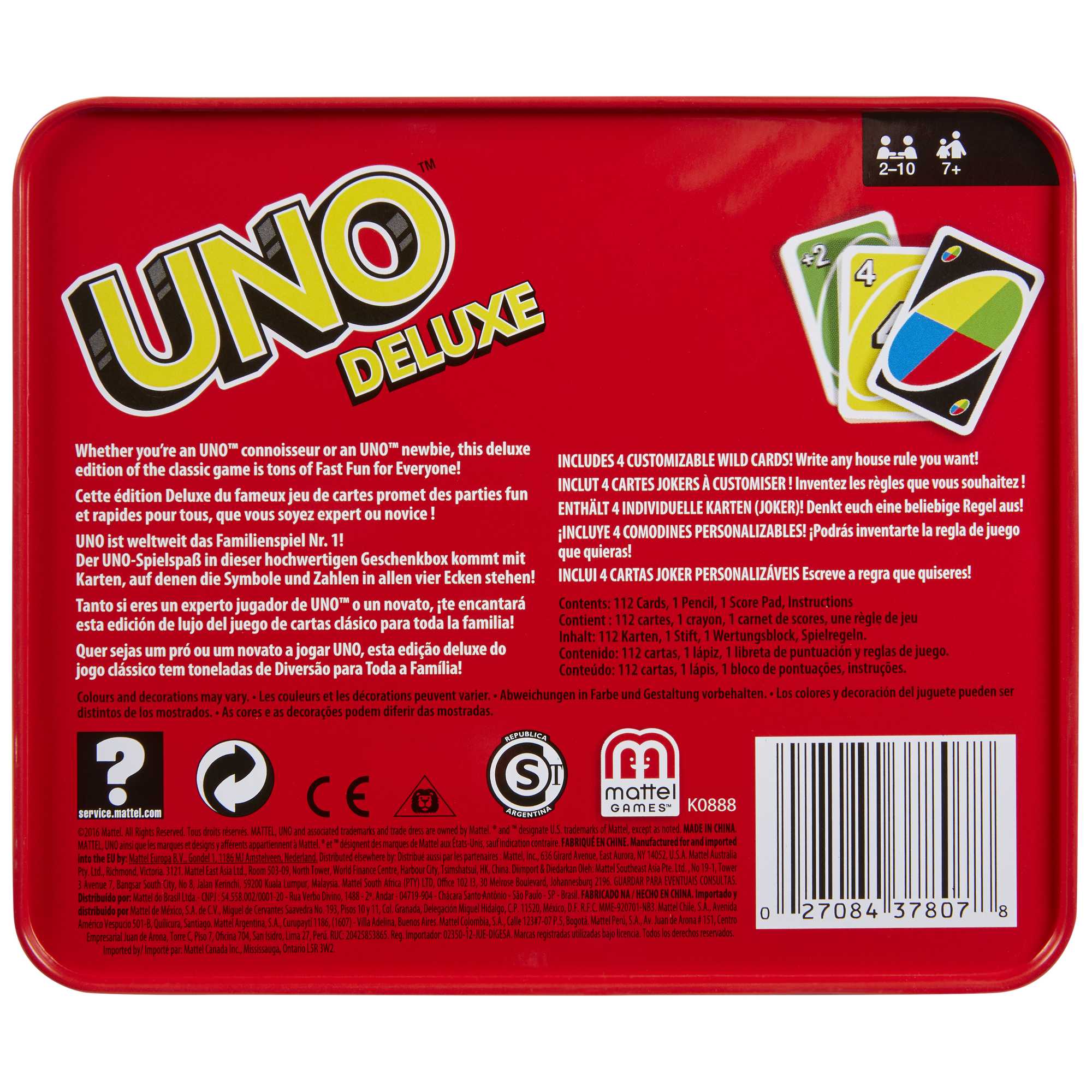 Mattel Games UNO Deluxe Metallbox, Kartenspiel, Gesellschaftsspiel, Kinderspiel - Image 5