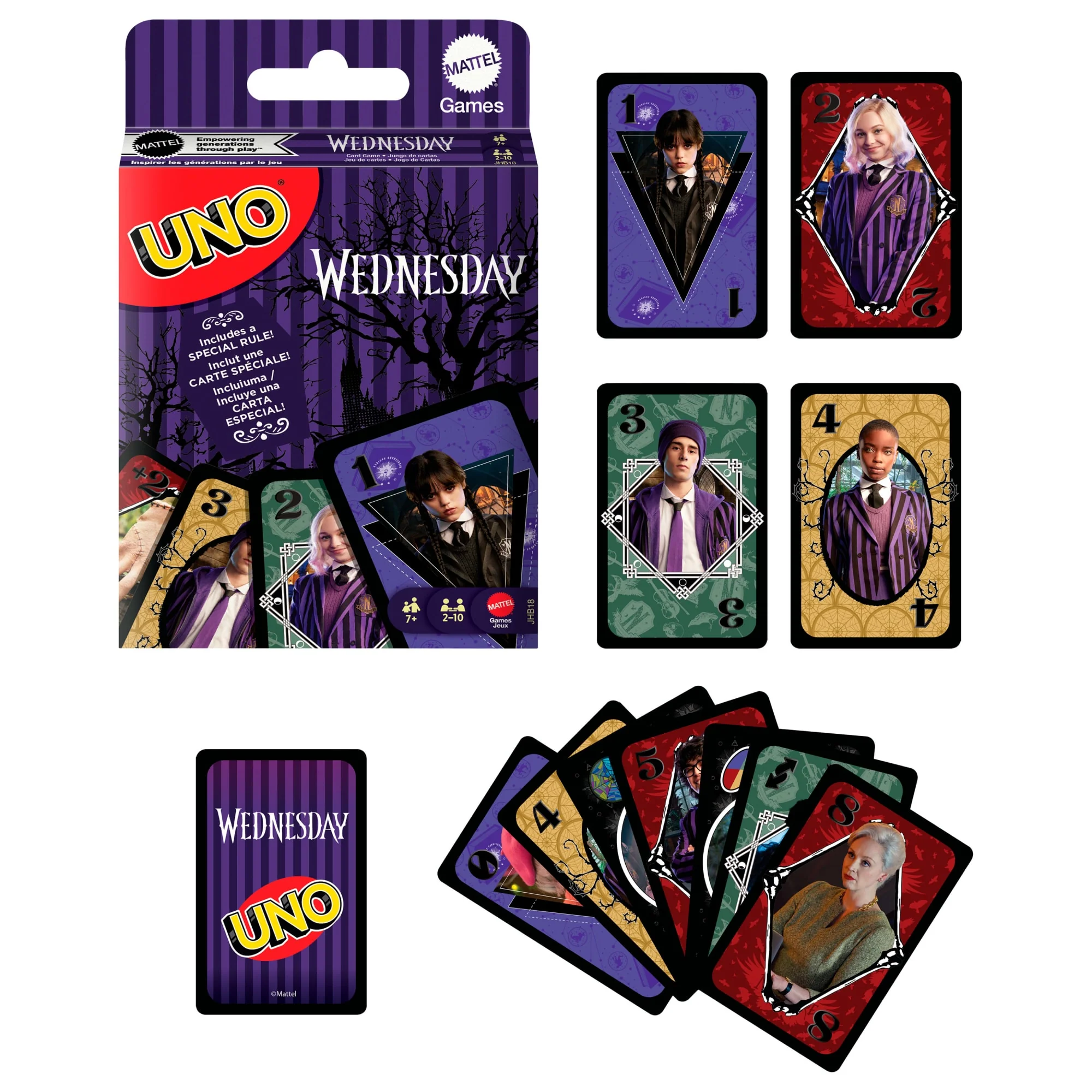 UNO Mercoledì, Gioco Di Carte Per Bambini, Adulti E Famiglie, Giocattolo Da Collezione Ispirato Alla Serie - Image 6