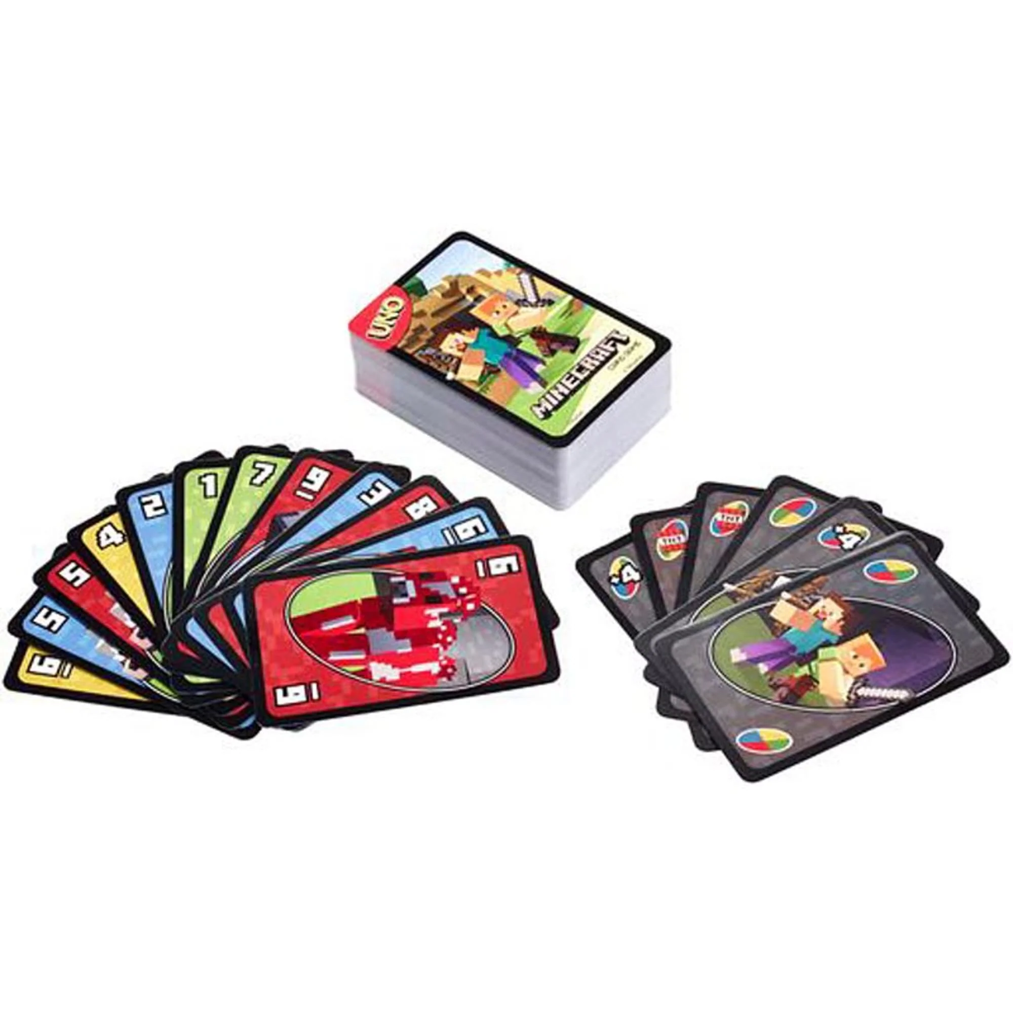 Uno Versione Mincraft, Gioco Di Carte Per Famiglie E Bambini 7+ Anni - Image 3