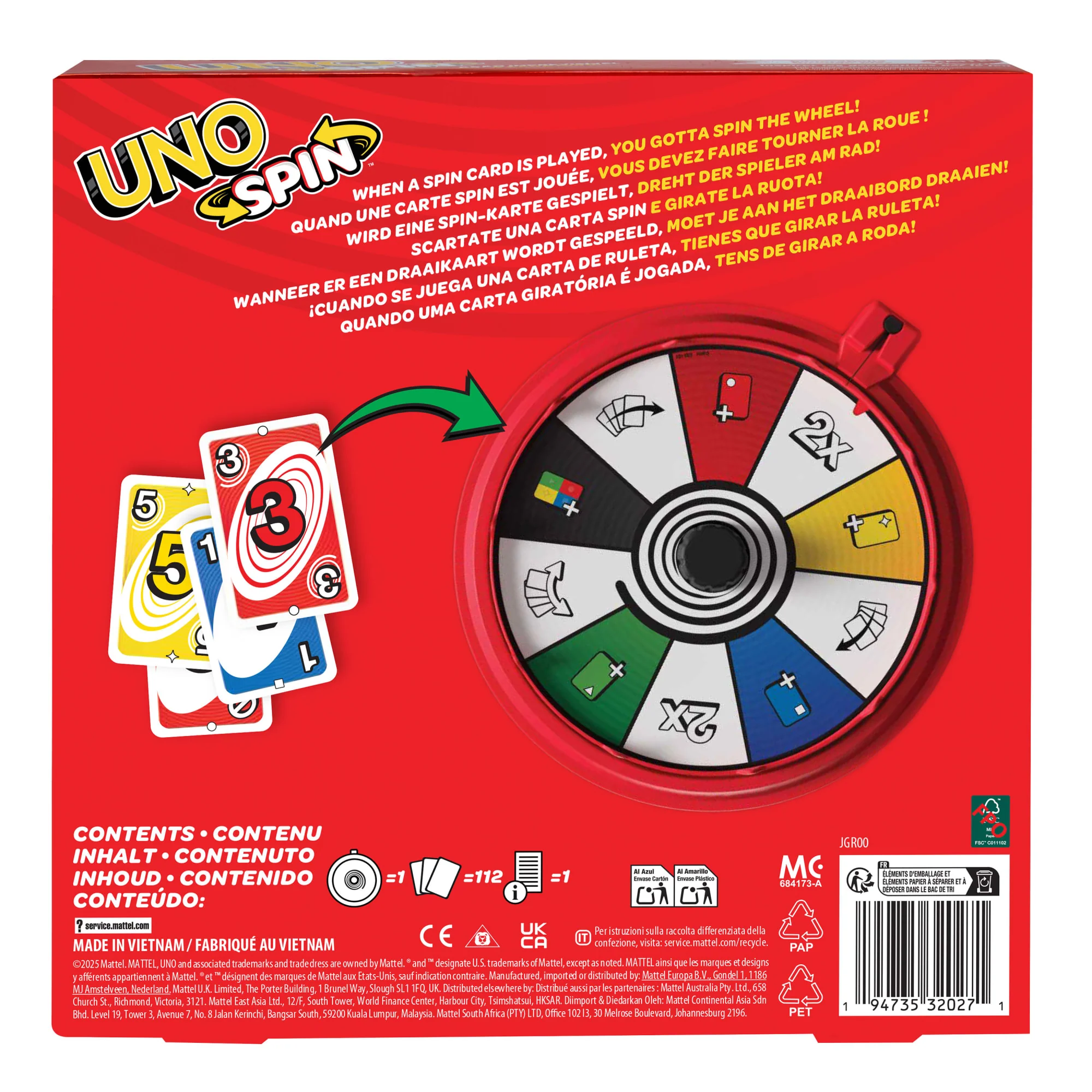 UNO Spin Kartenspiel Für Kinder, Erwachsene Und Spieleabende Mit Der Familie, Klassisches Spiel Mit Drehscheibe - Image 6
