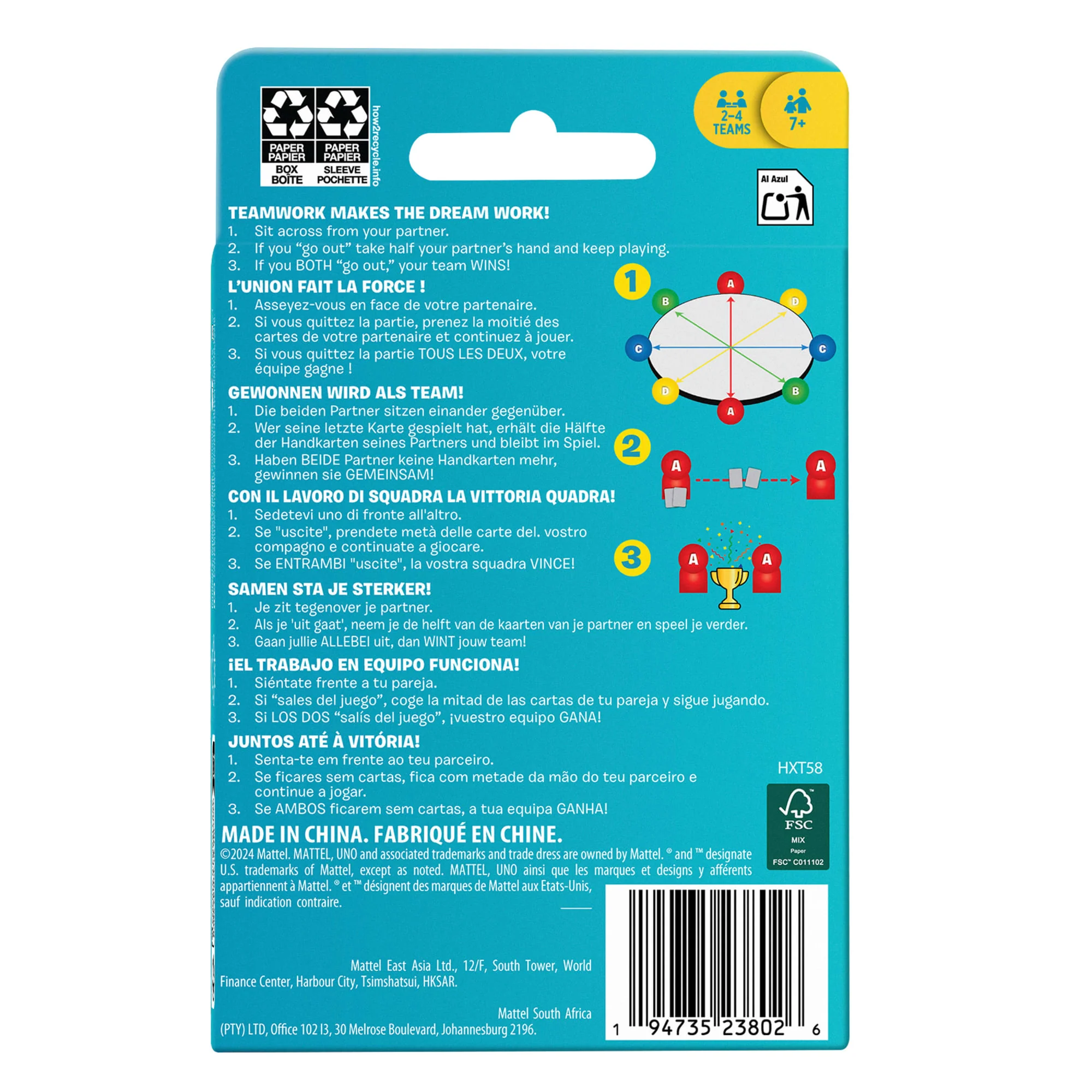 UNO Teams Card Game For Family Nights, Game Nights, Travel, Camping & Parties - Image 7