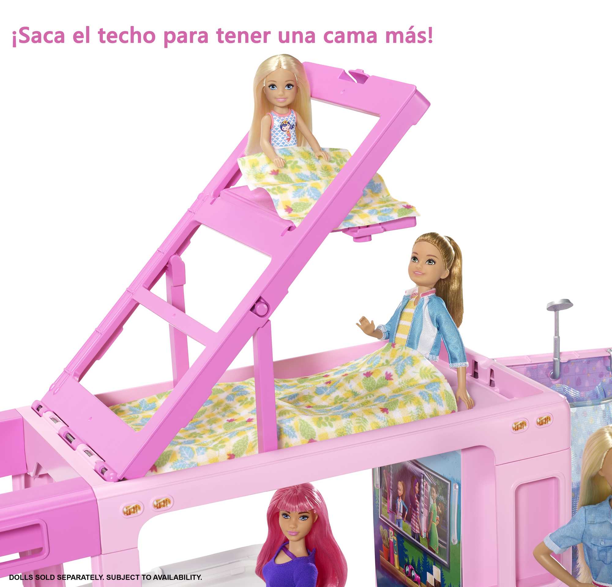 Barbie Caravana Para Acampar 3 En 1 Con Piscina, Camioneta, Barca Y 5  Accesorios (Mattel Ghl93) - Image 4