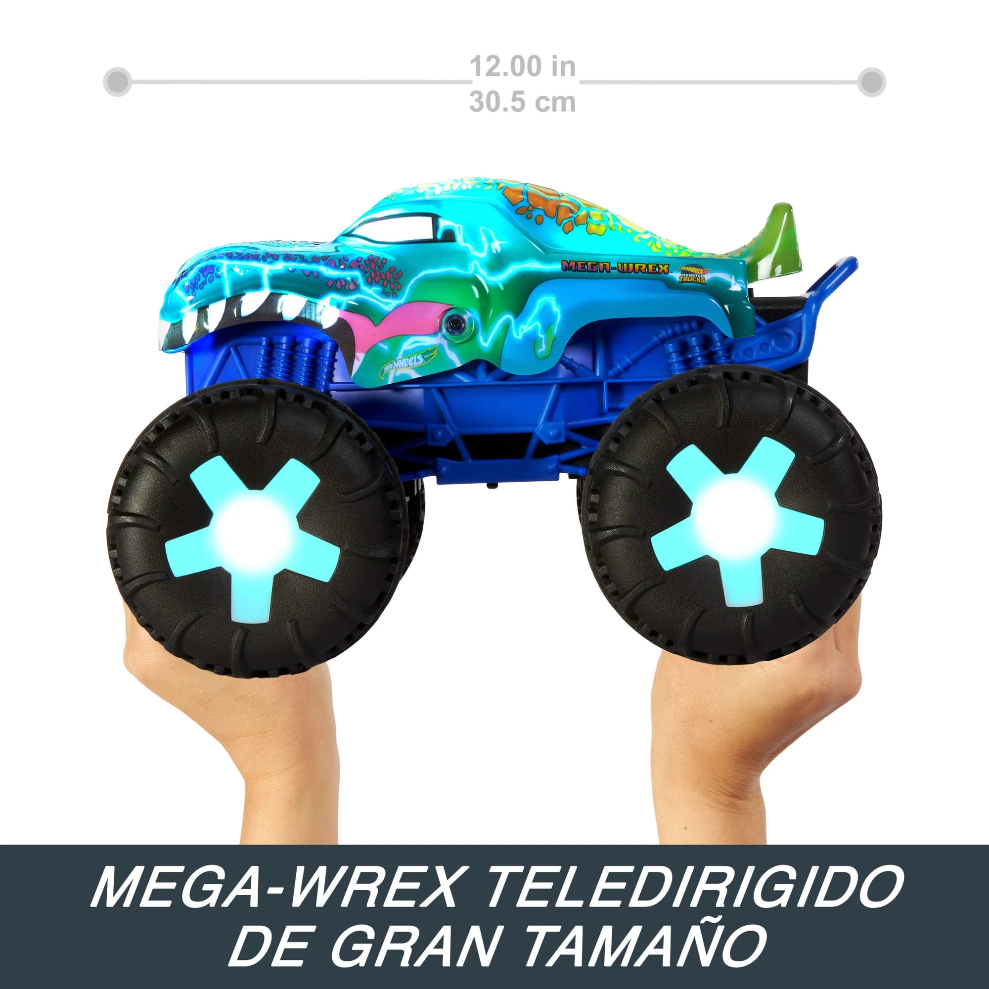 Vehículo Teledirigido MEGA-Wrex Alive De Monster Trucks De Hot Wheels A Escala 1:15, Con Mando De Control Remoto Con Batería Y Luces Y Sonidos Interactivos - Image 3