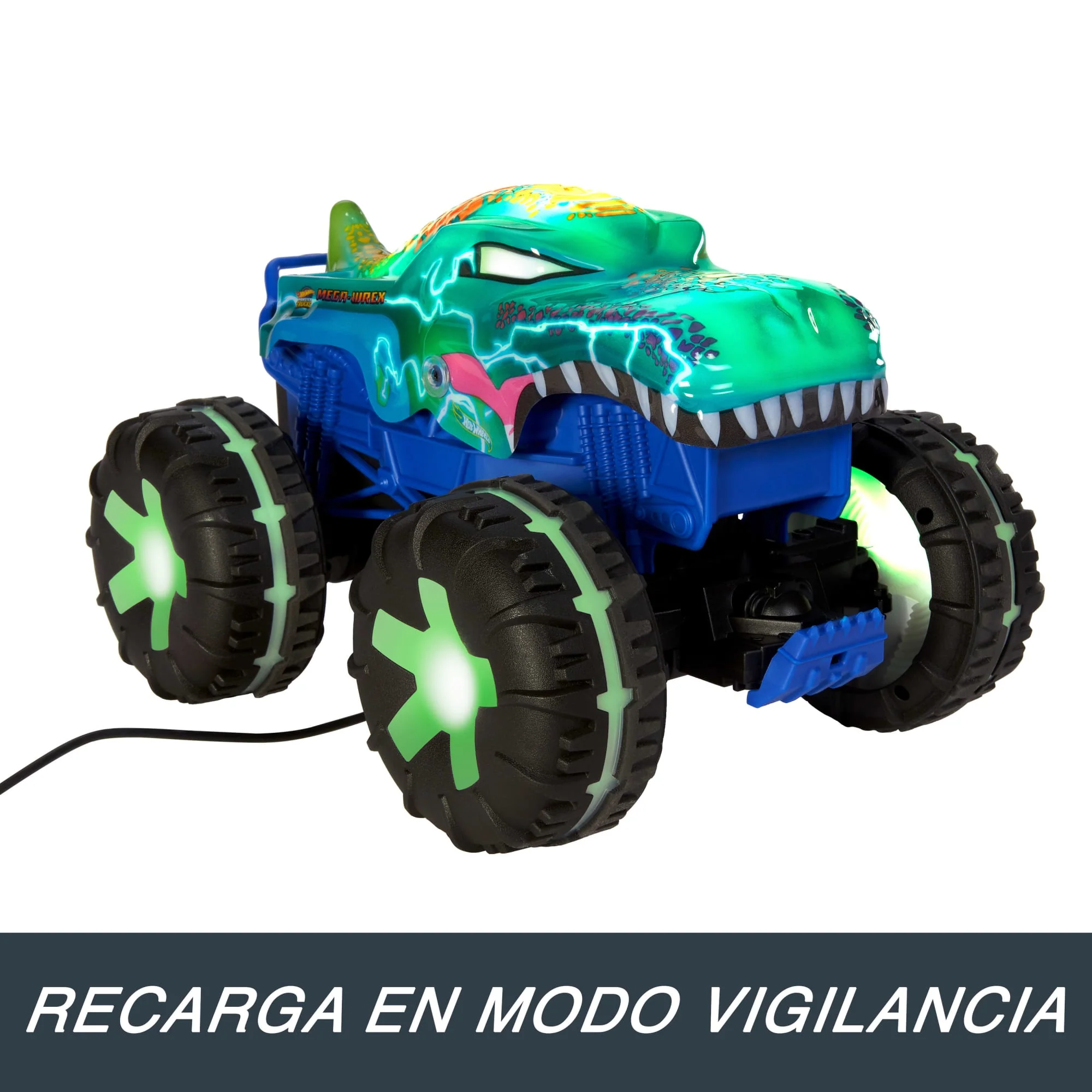 Vehículo Teledirigido MEGA-Wrex Alive De Monster Trucks De Hot Wheels A Escala 1:15, Con Mando De Control Remoto Con Batería Y Luces Y Sonidos Interactivos - Image 5
