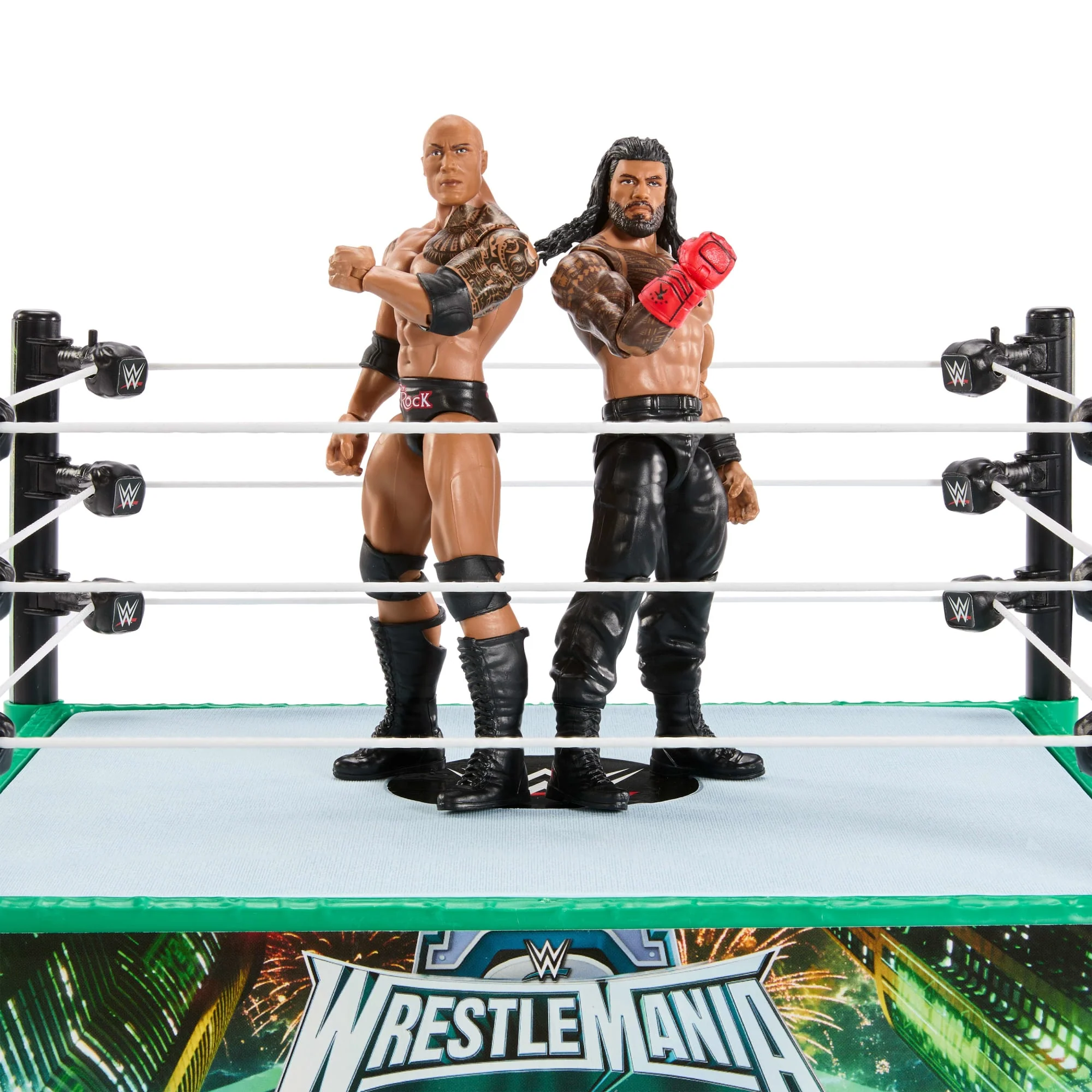 WWE Bloodlines Rules Playset With Ring & 2 Action Figures, Includes The Rock & Roman Reigns - Image 2