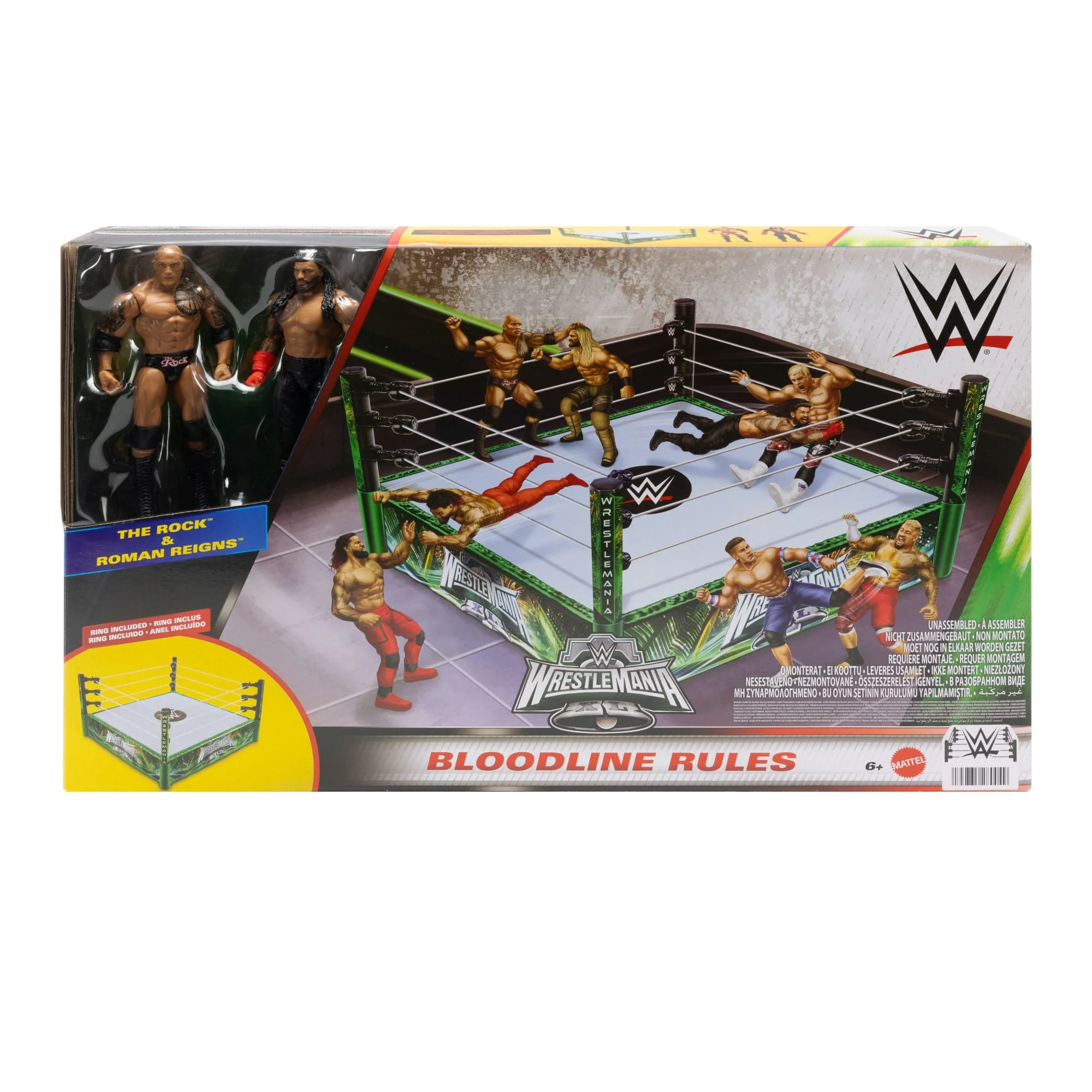 WWE Bloodlines Rules Playset With Ring & 2 Action Figures, Includes The Rock & Roman Reigns - Image 5