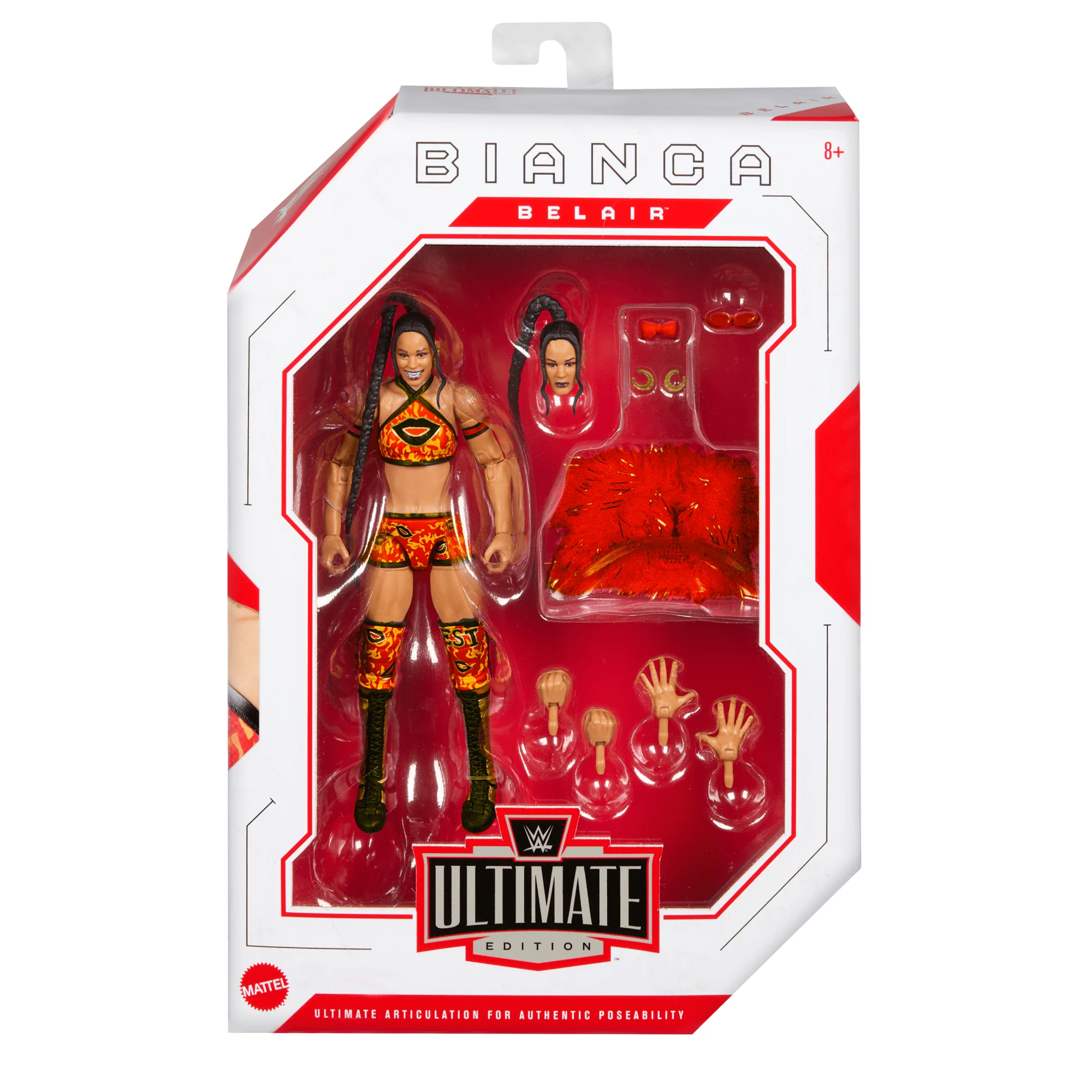 WWE Ultimate Edition Bianca Belair Action Figure & Accessories Set, 6-Inch Collectible, 30 Articulation Points - Image 2
