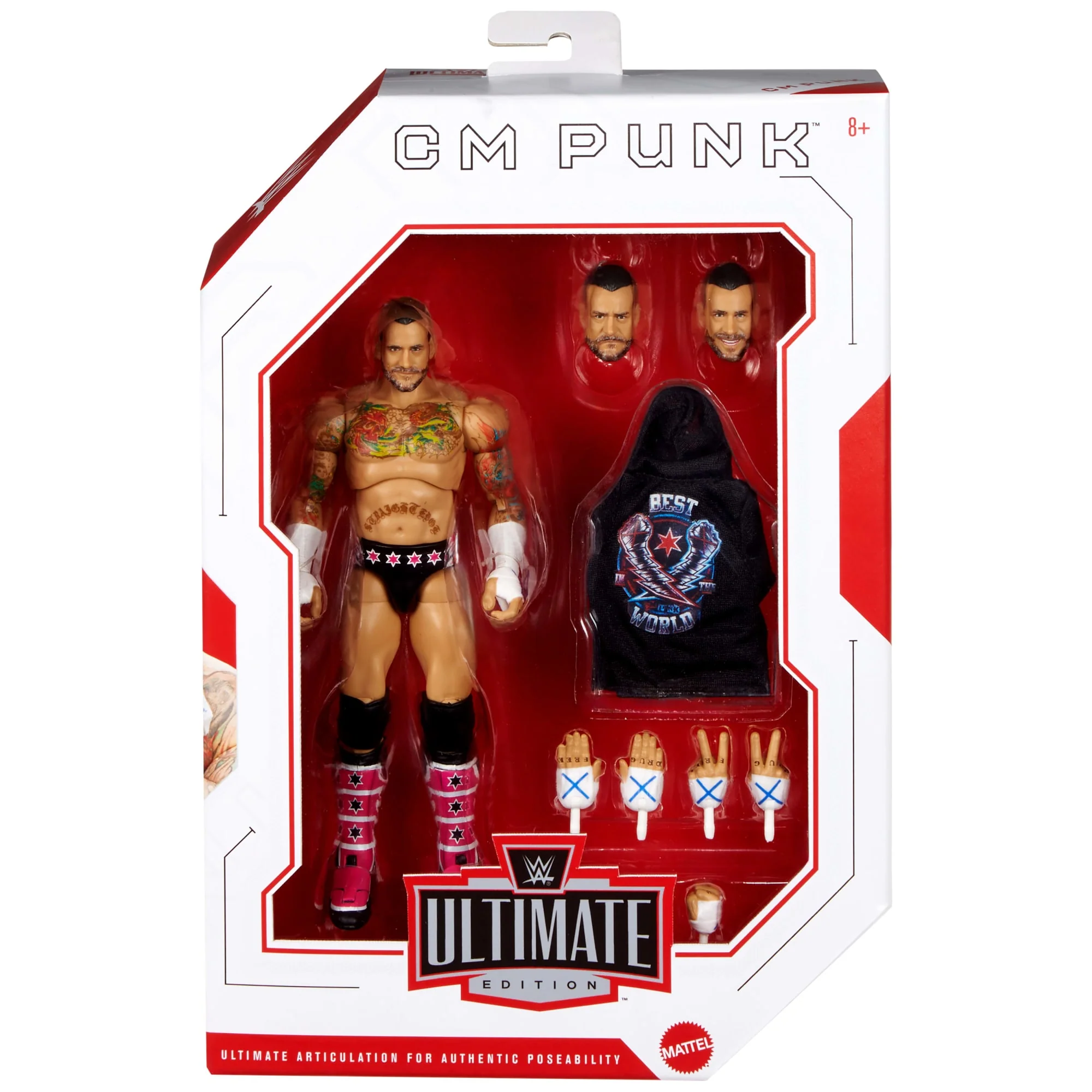 WWE Ultimate Edition Cm Punk Action Figure & Accessories Set, 6-Inch Collectible Superstar - Image 2