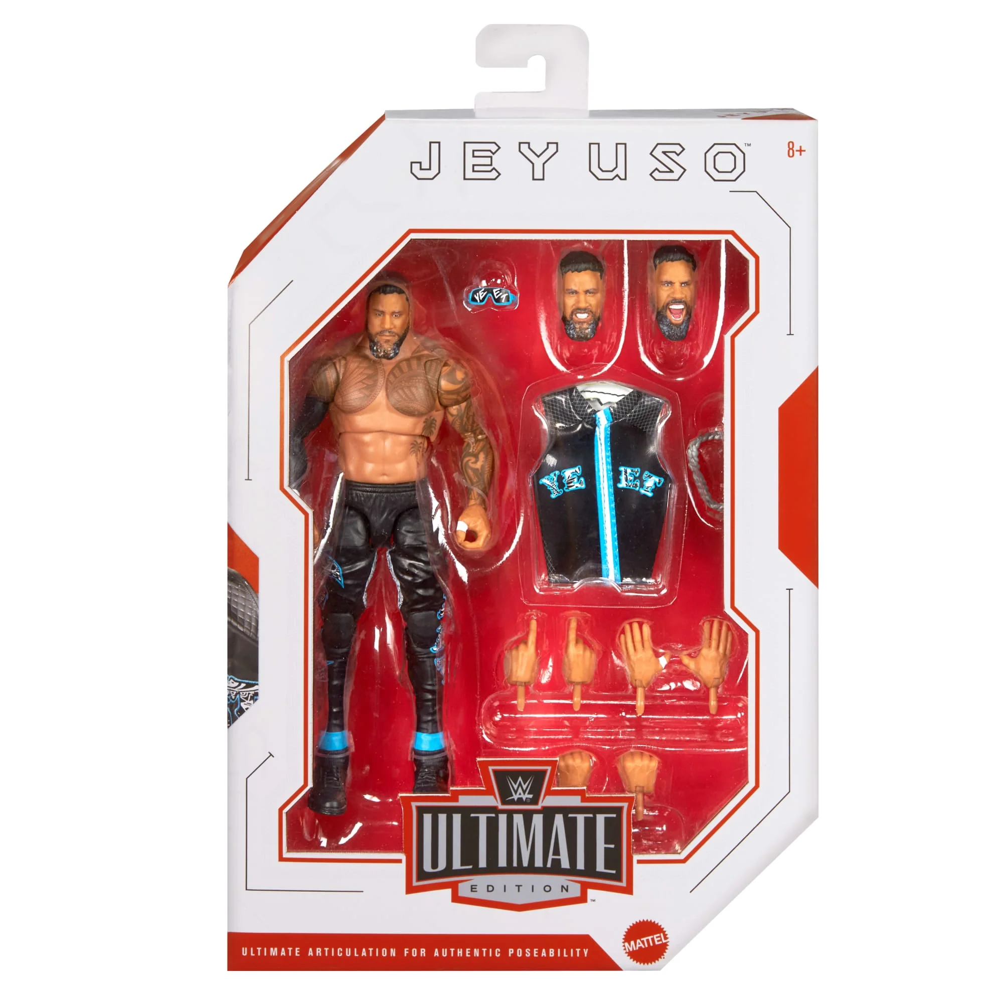 WWE Ultimate Edition Jey Uso Action Figure & Accessories Set, 6-Inch Collectible Superstar - Image 2