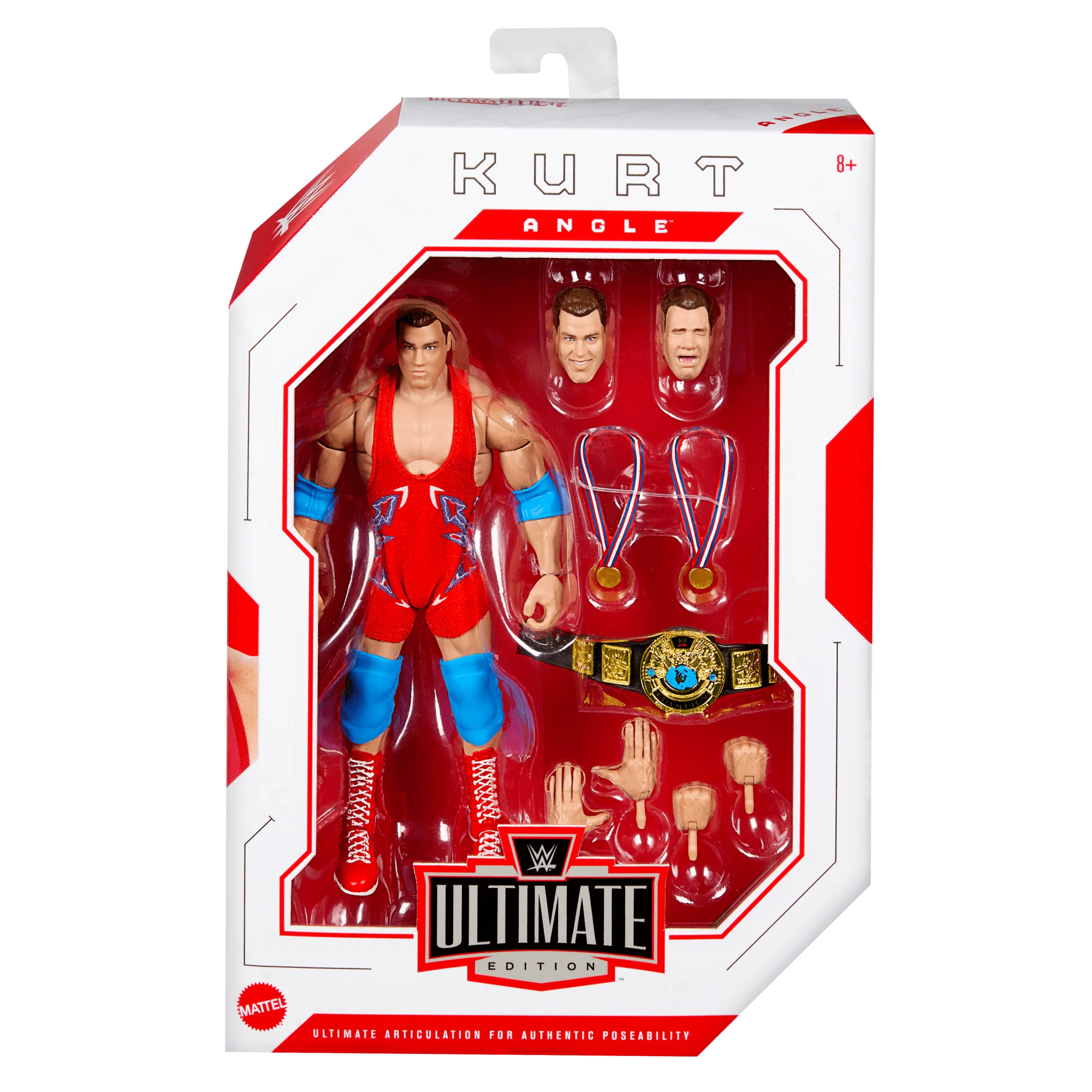 WWE Ultimate Edition Kurt Angle Action Figure & Accessories Set, 6-Inch Collectible, 30 Articulation Points - Image 2