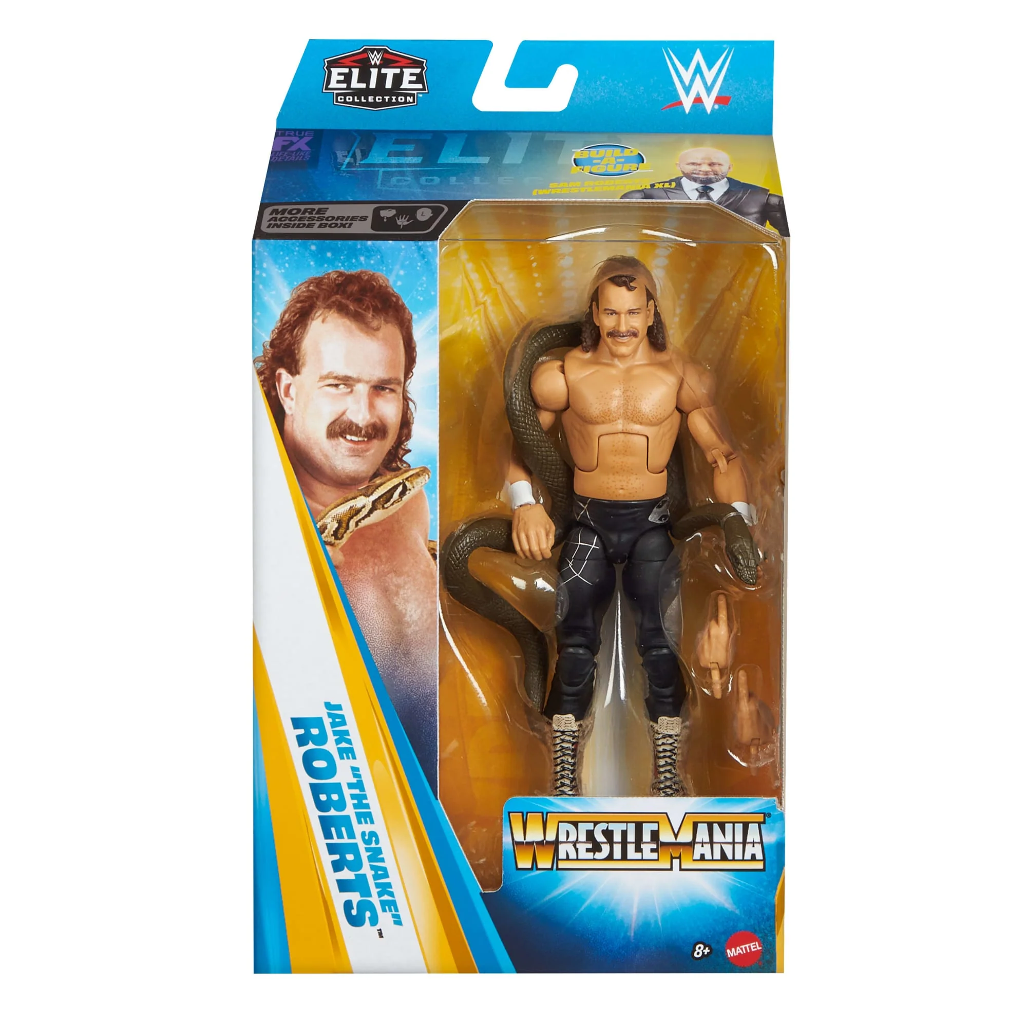 WWE Elite Collection Premium Live Event Jake „The Snake” Roberts WrestleMania Figurka i akcesoria Zestaw 8+ - Image 2